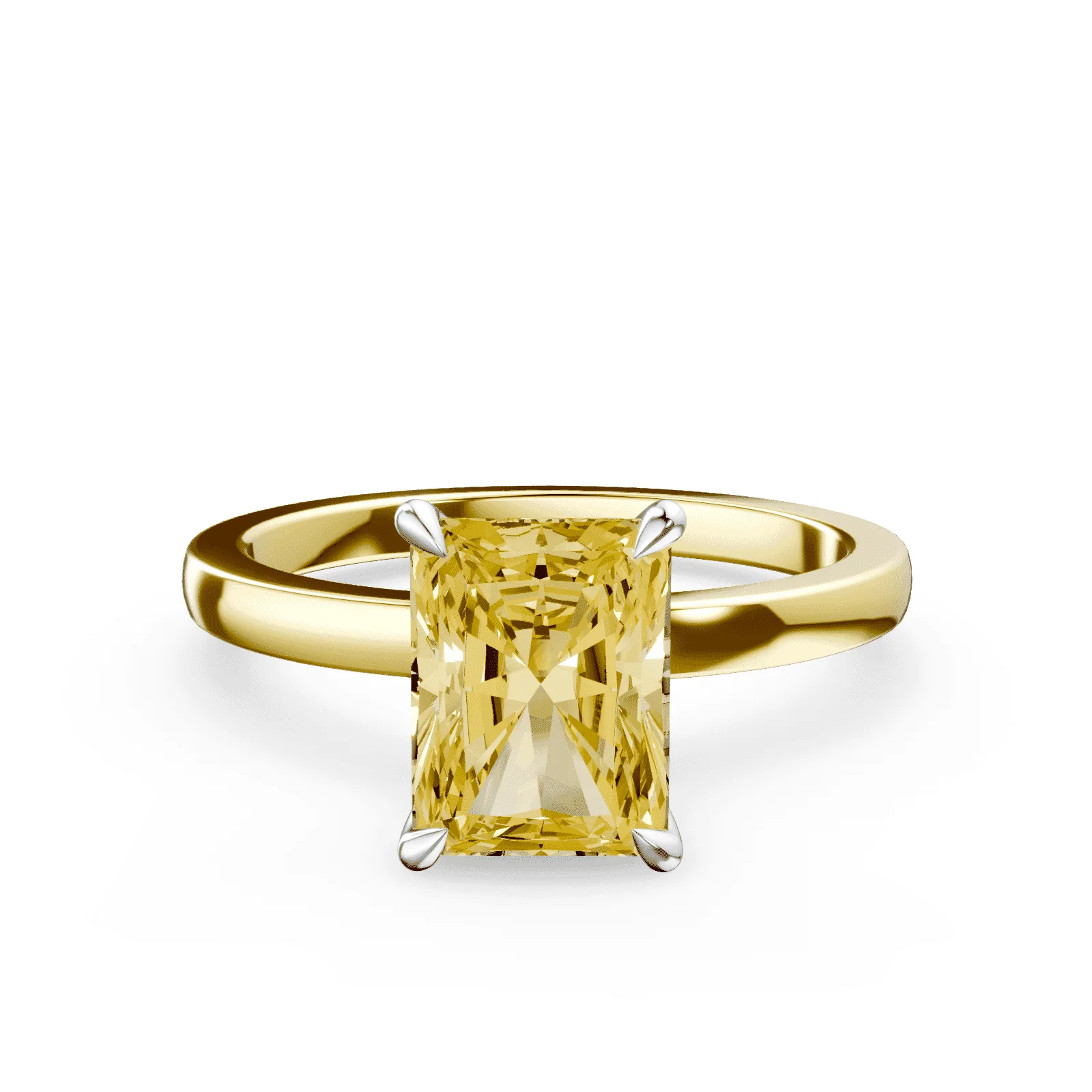 Radiant Cut Yellow Diamond Ring