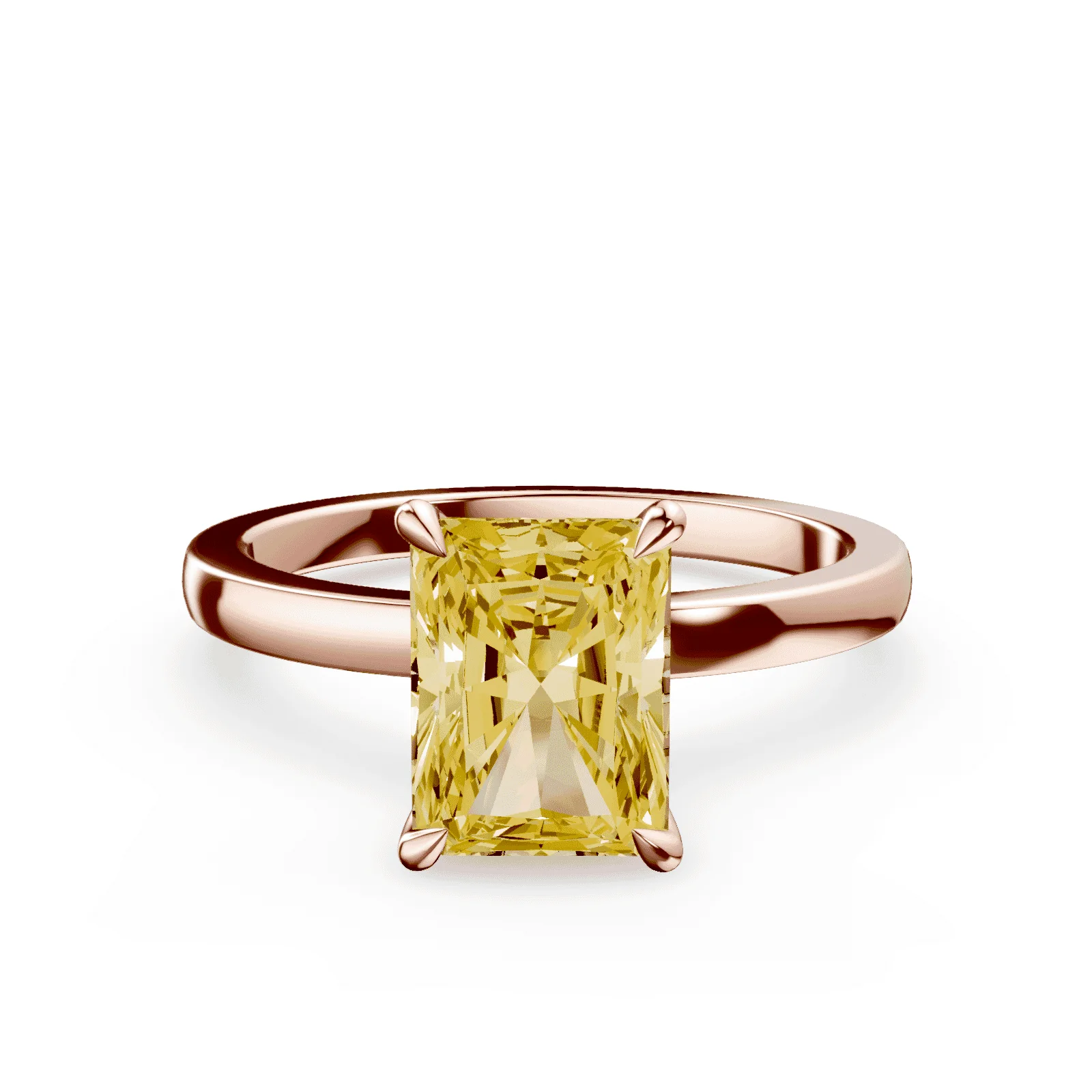Radiant Cut Yellow Diamond Ring
