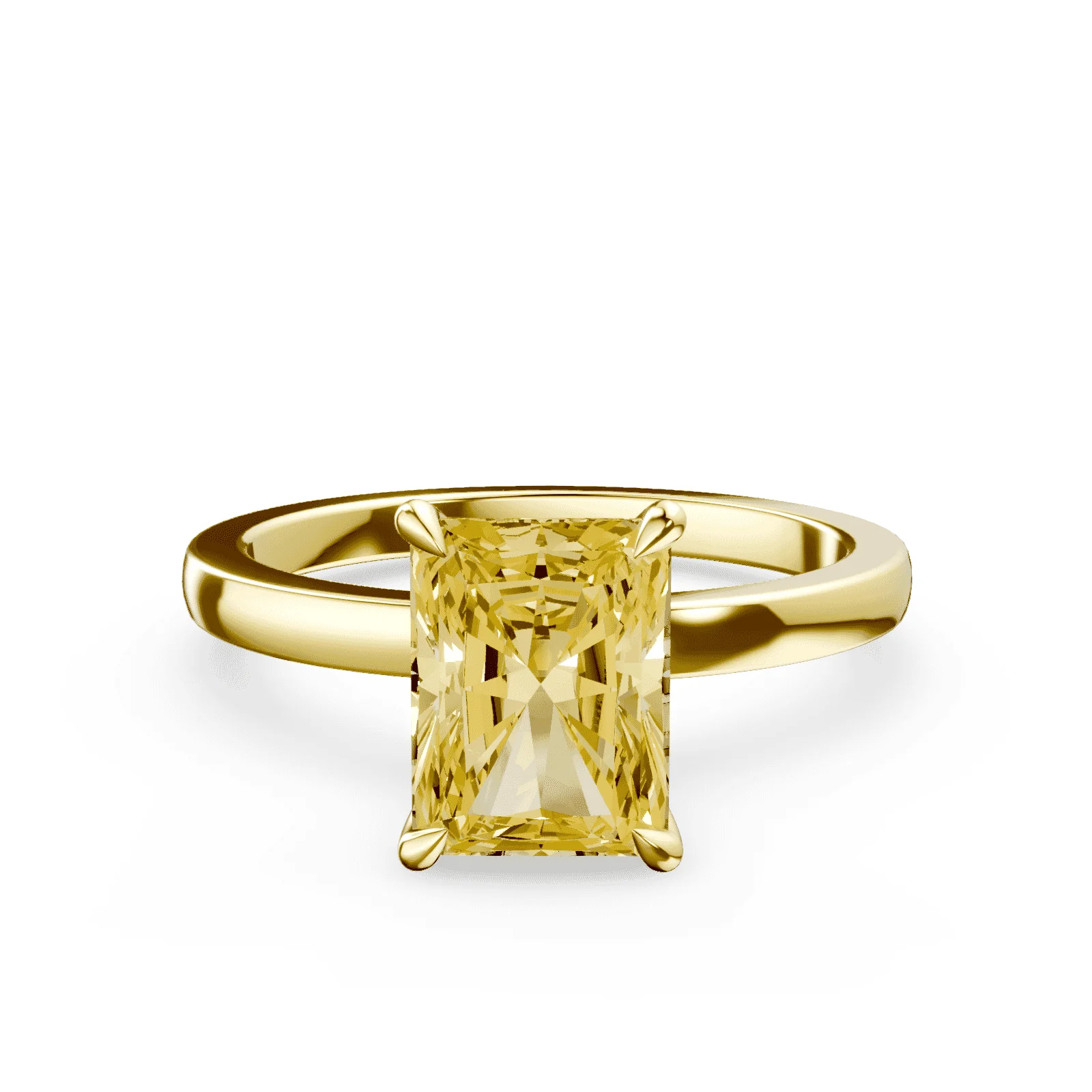 Radiant Cut Yellow Diamond Ring