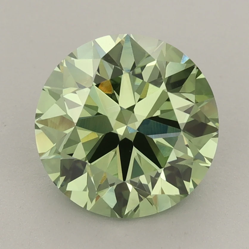 Round 2.51ct Fancy Vivid  Green VVS2