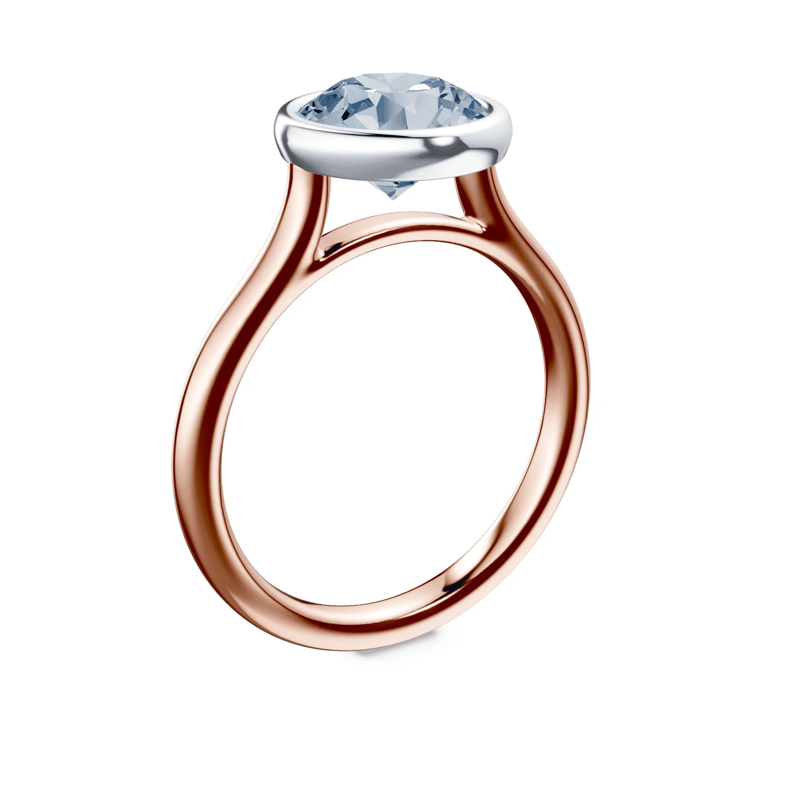 Cathedral Bezel Blue Diamond Ring - Image 2