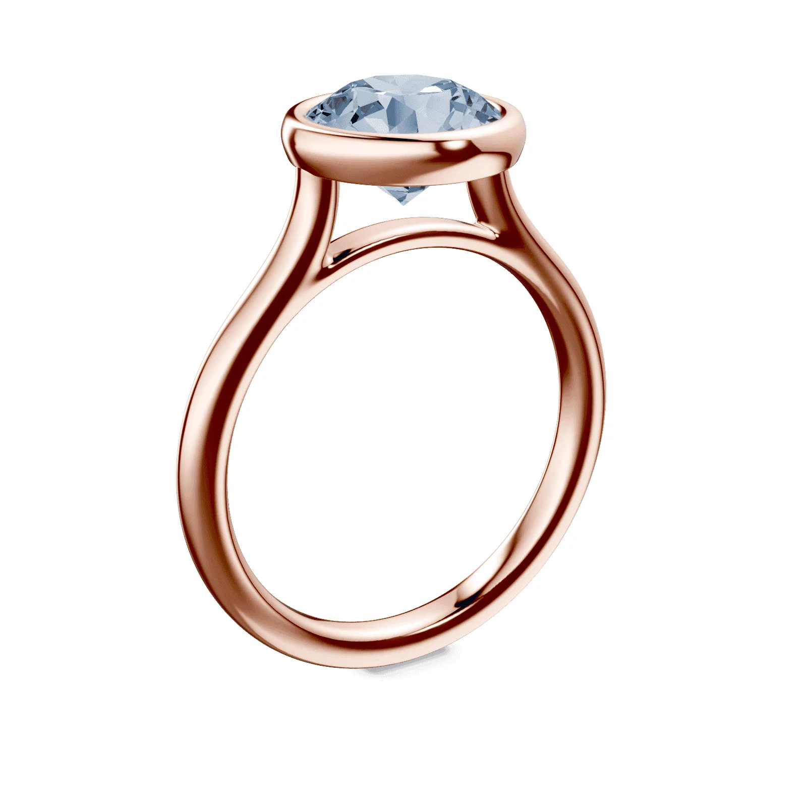 Cathedral Bezel Blue Diamond Ring - Image 2