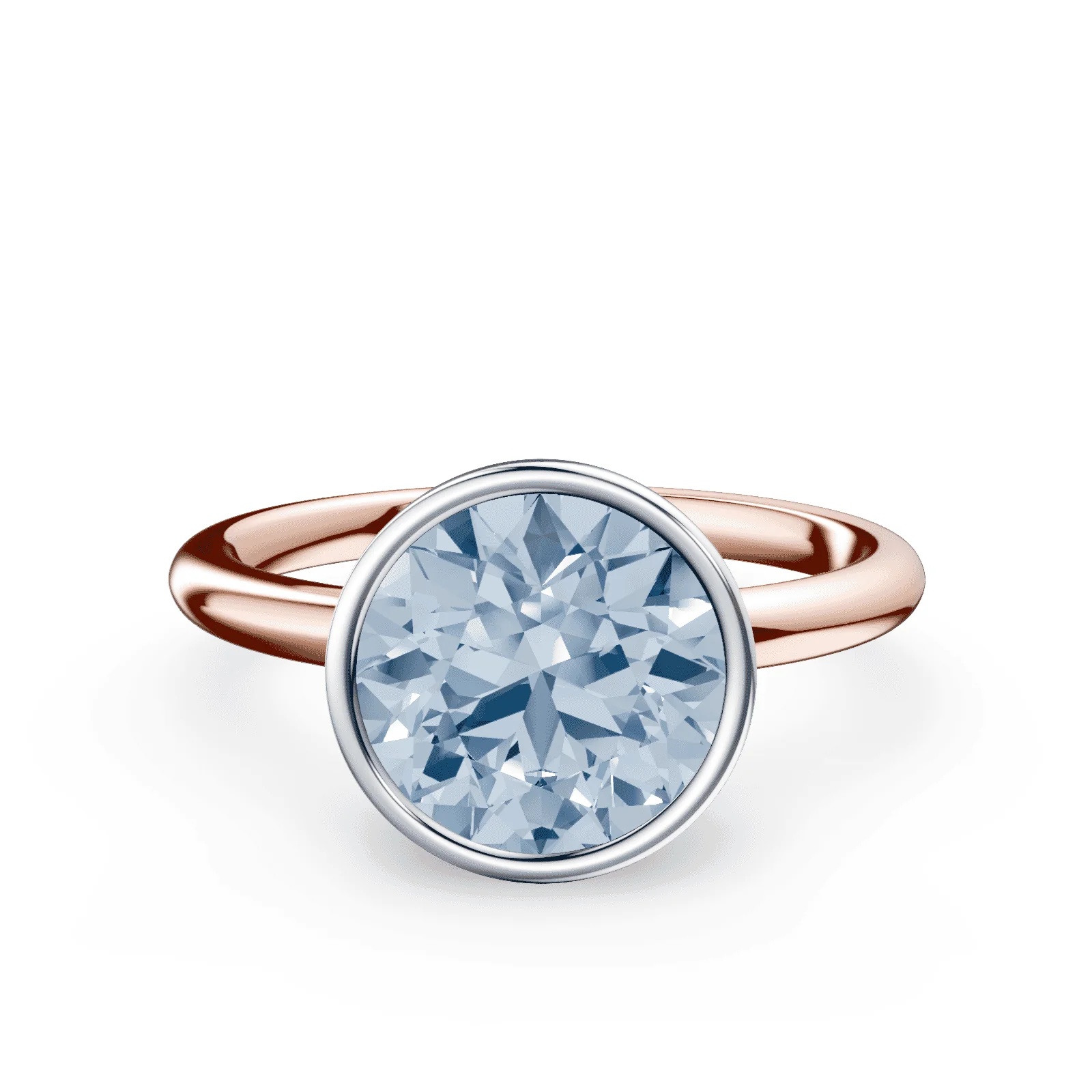 Bezel Blue Diamond Ring