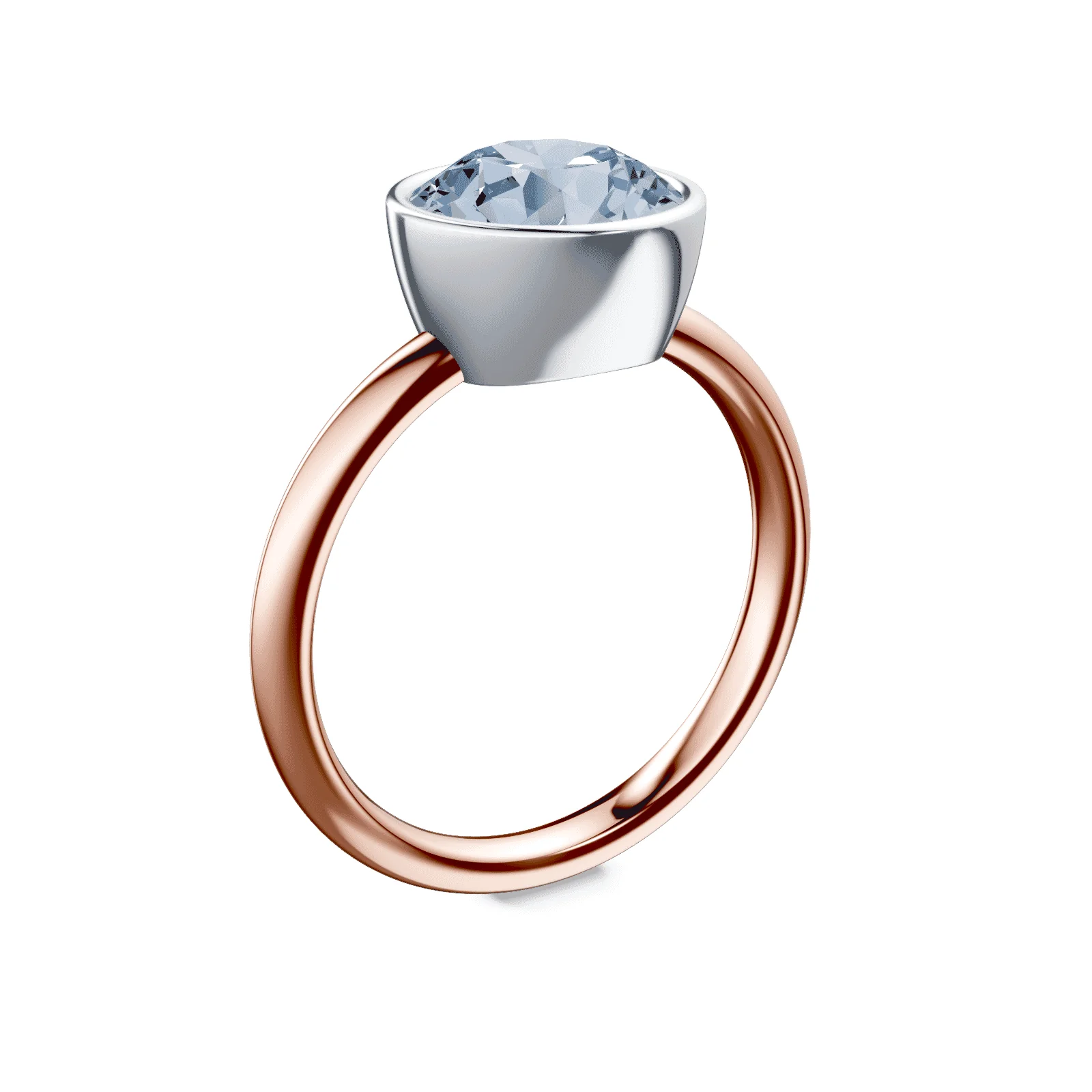 Bezel Blue Diamond Ring - Image 2