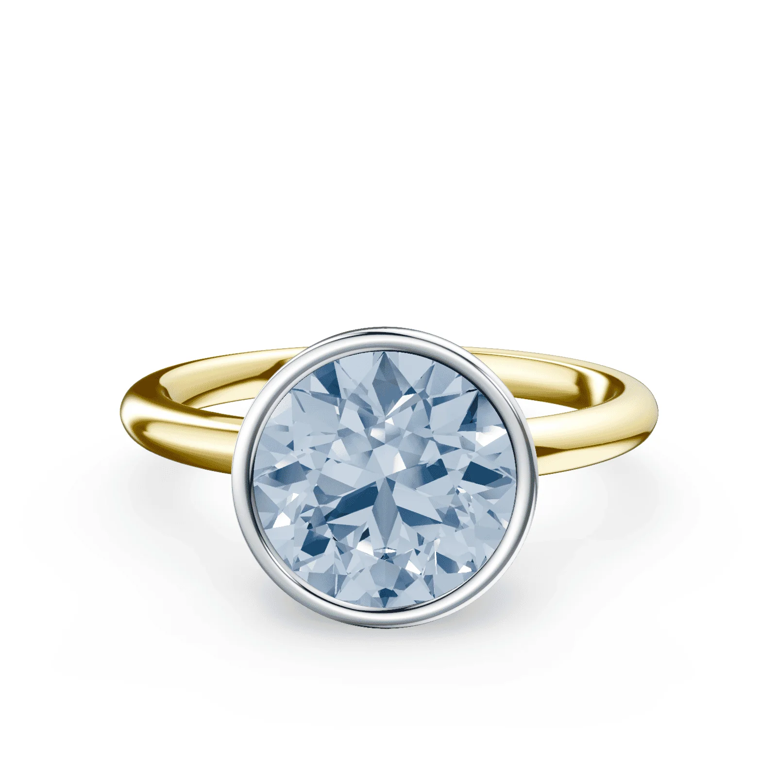 Bezel Blue Diamond Ring