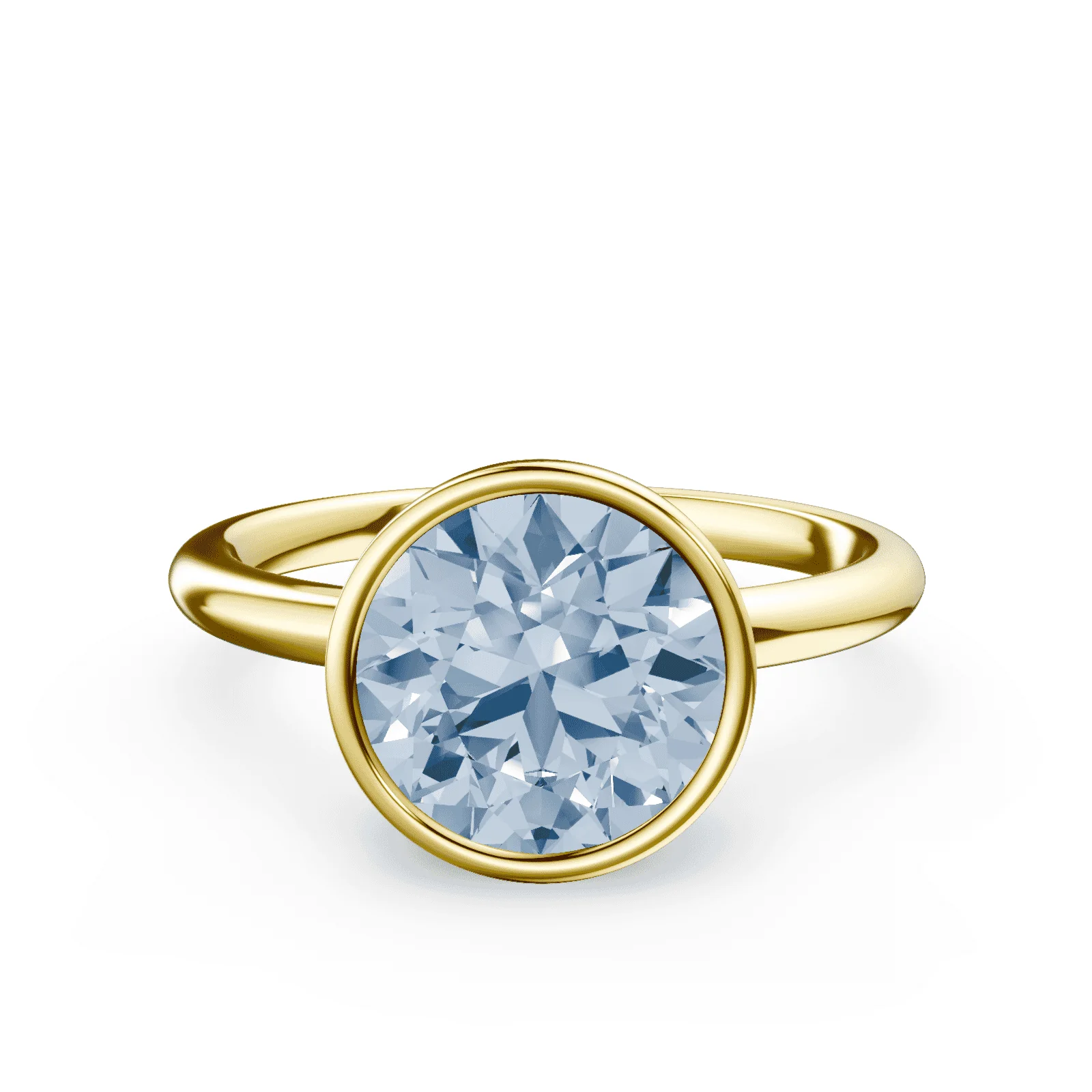 Bezel Blue Diamond Ring
