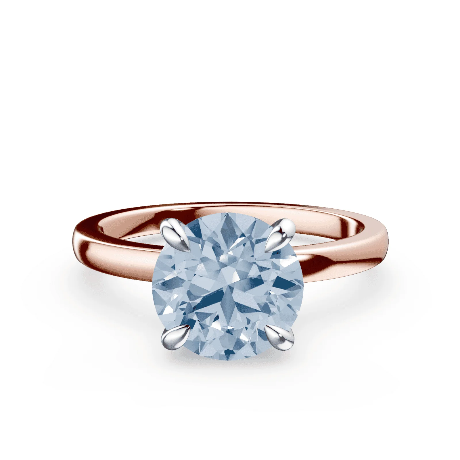 Low Profile Blue Diamond Ring