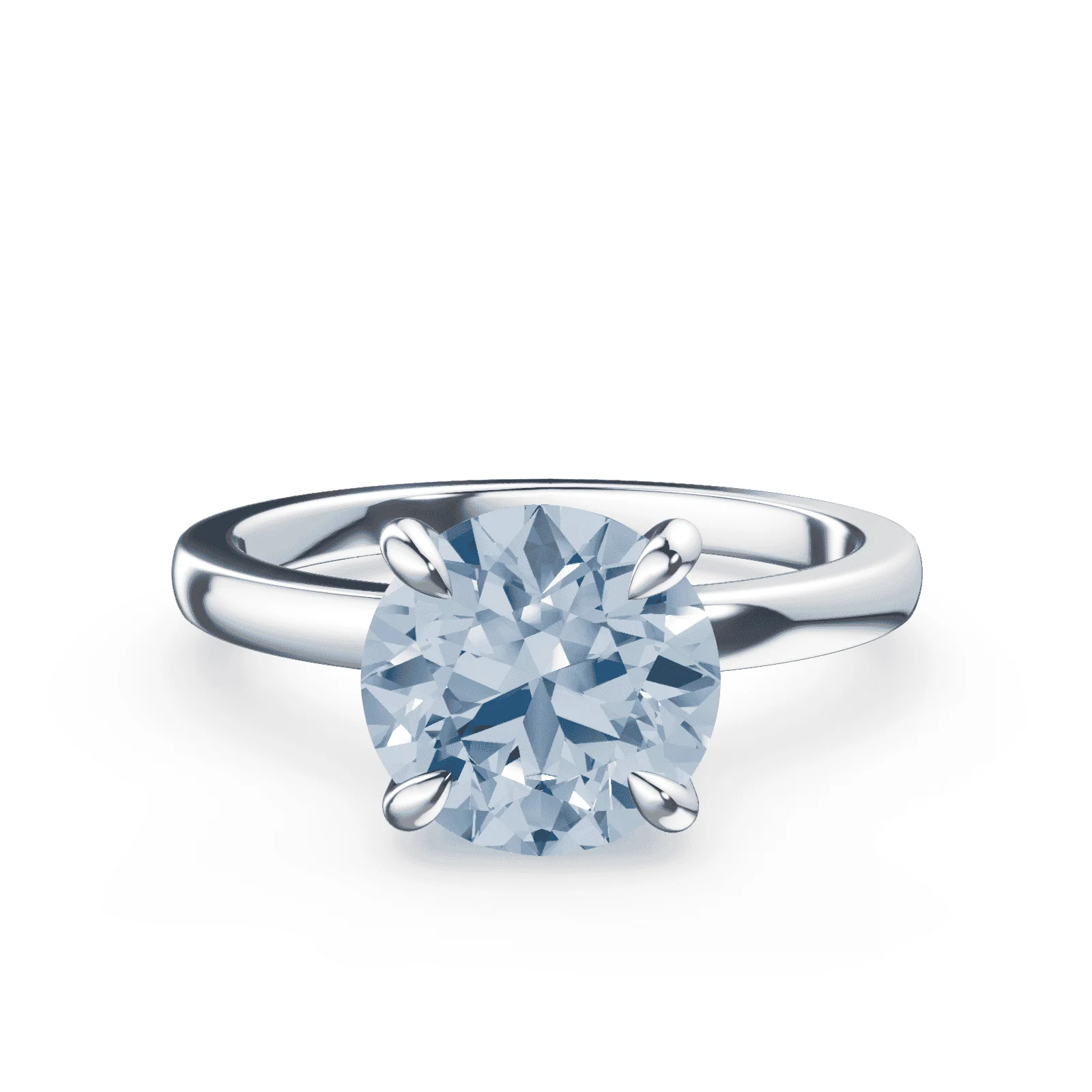Low Profile Blue Diamond Ring