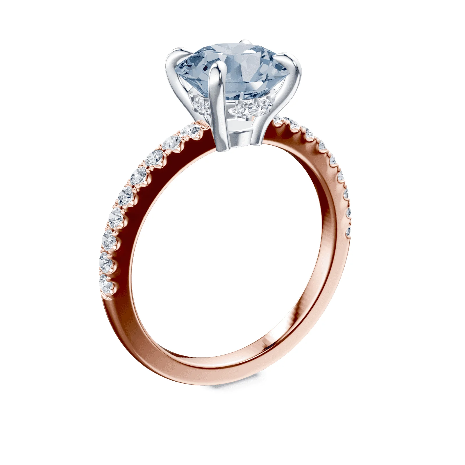 Low Profile Blue Pave Ring - Image 2