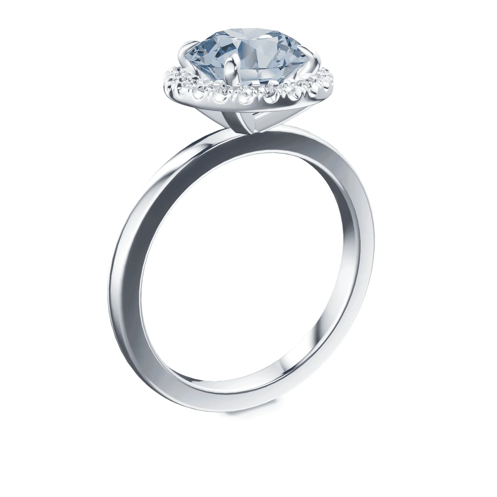 Halo Blue Diamond Ring - Image 2
