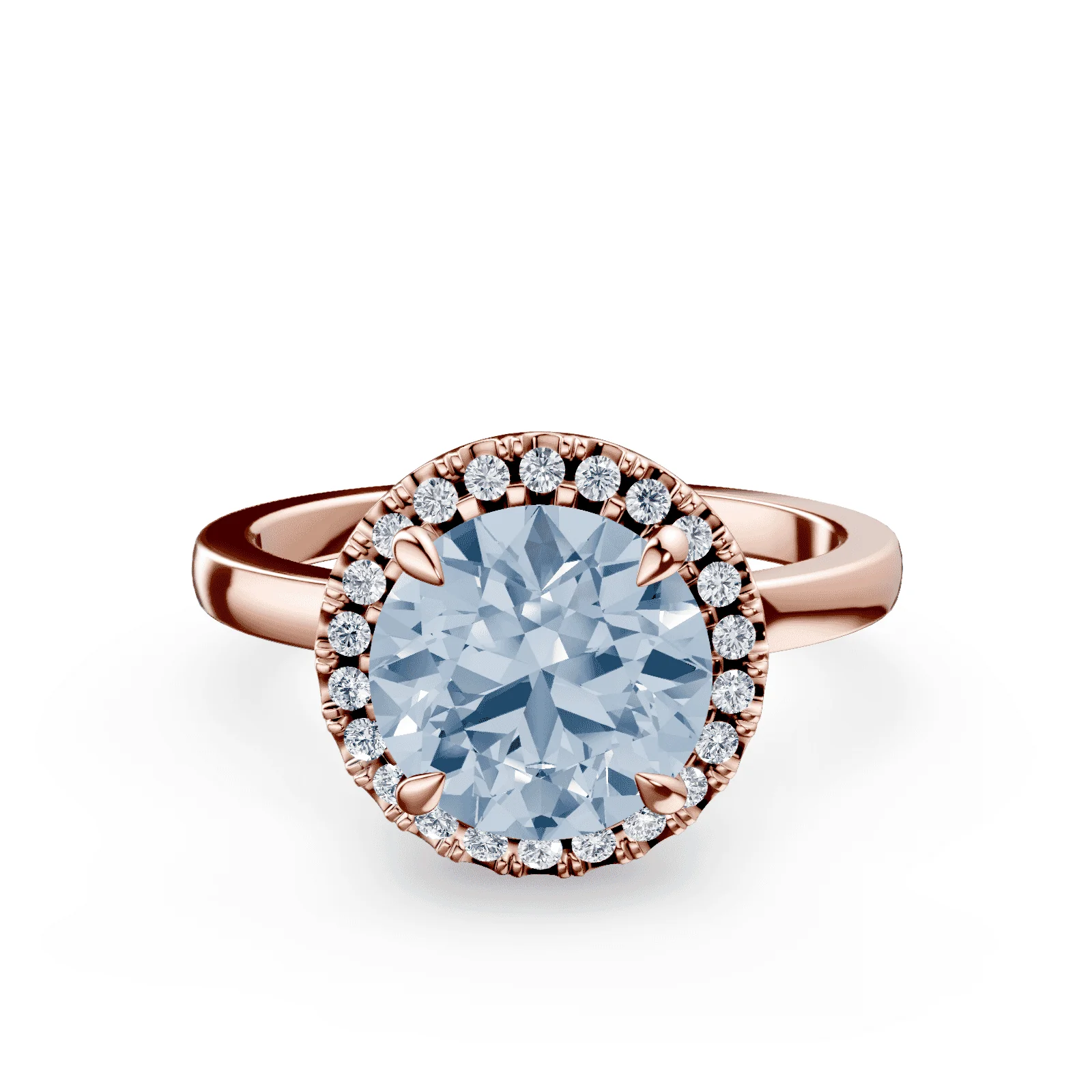 Halo Blue Diamond Ring