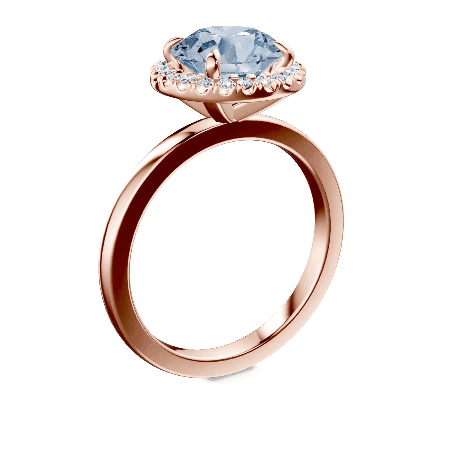 Halo Blue Diamond Ring - Image 2