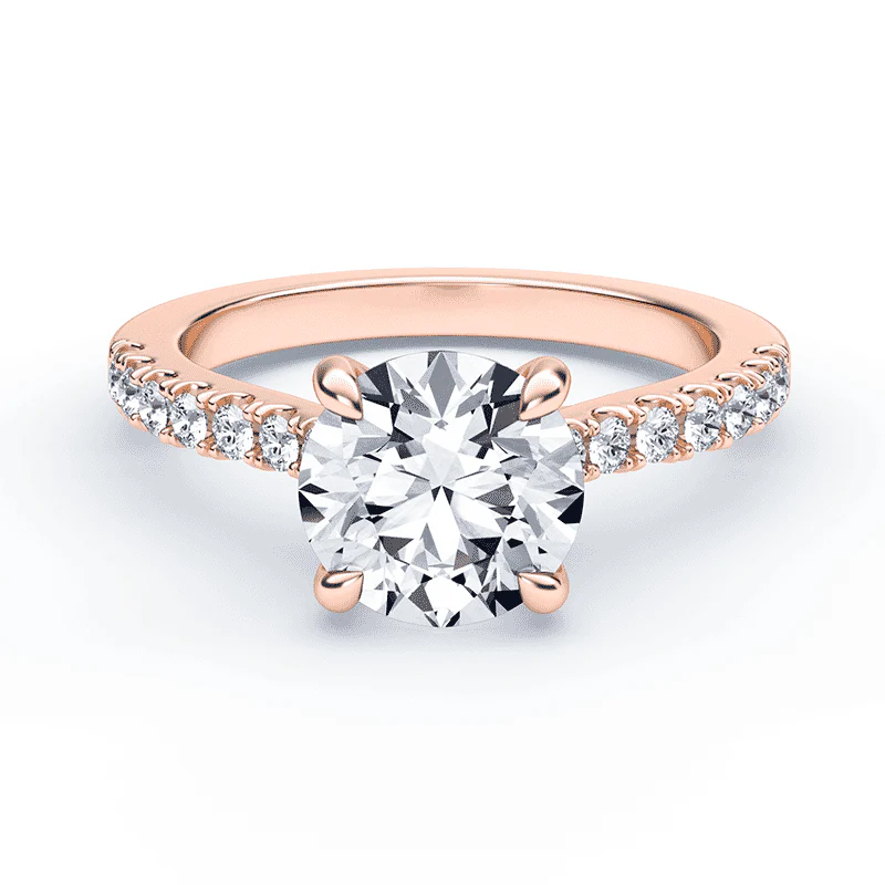 Mini Cathedral Pave Engagement Ring