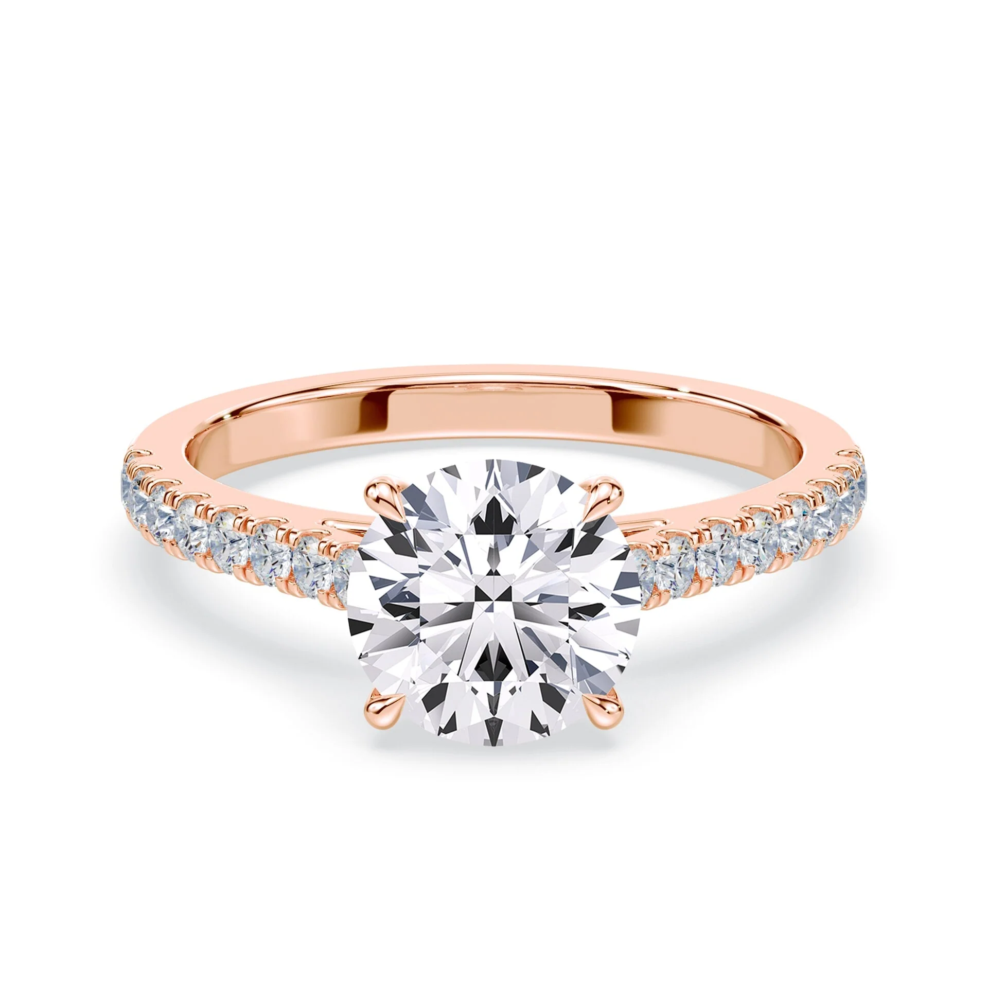 Sleek Pave Cathedral Engagement Ring