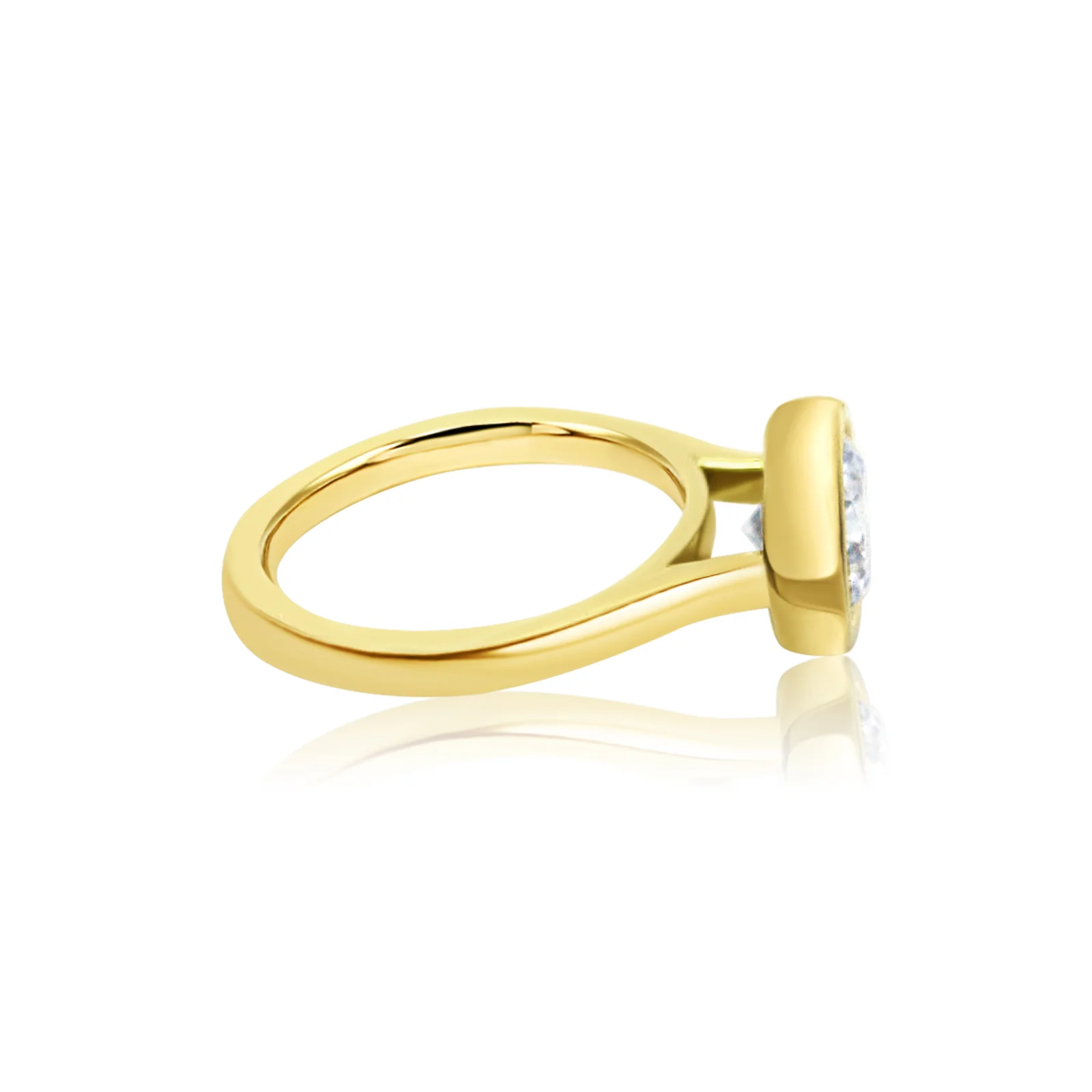 Round Cut 1.30ct Cathedral Bezel Diamond Ring - Image 3