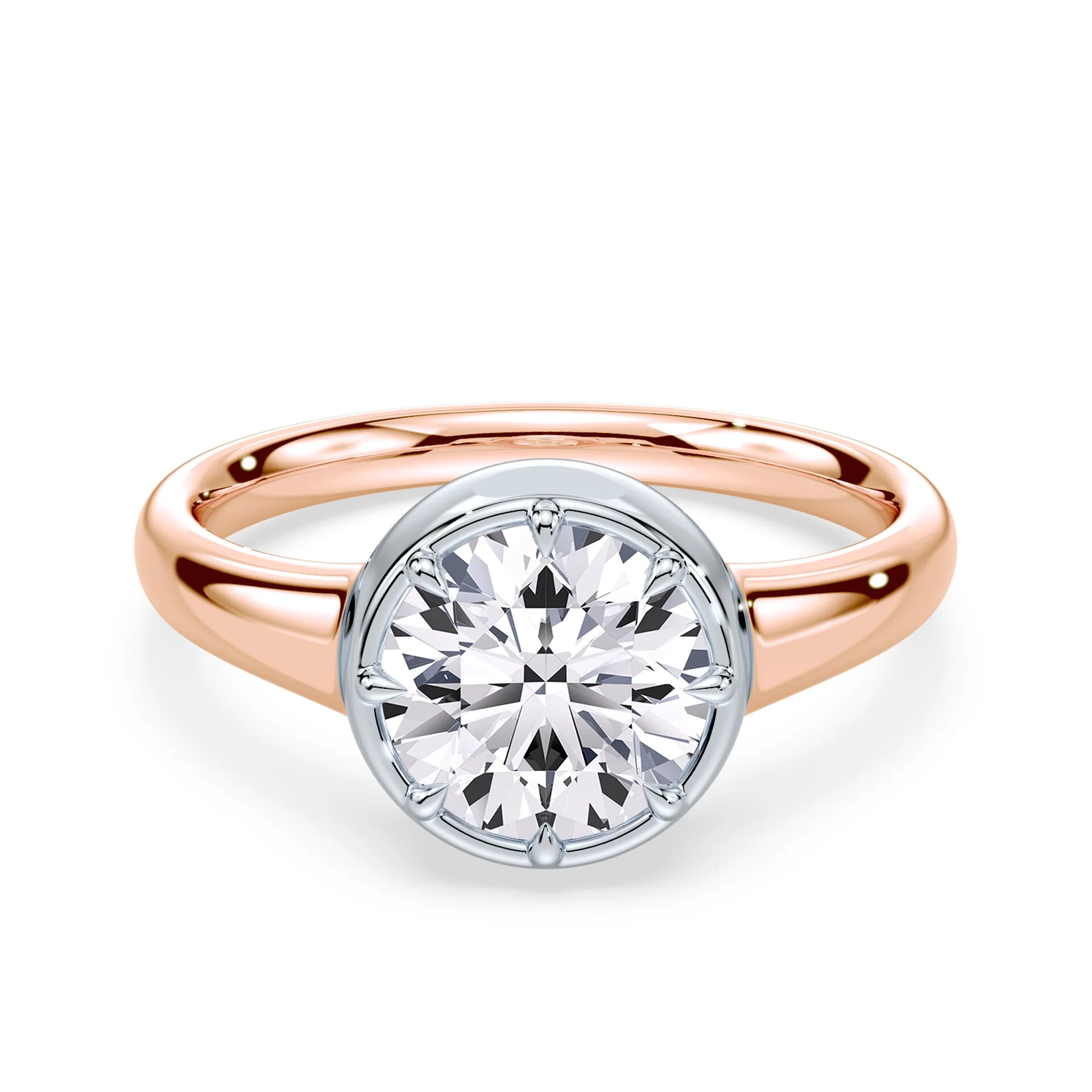 Round Cut Button Back Ring