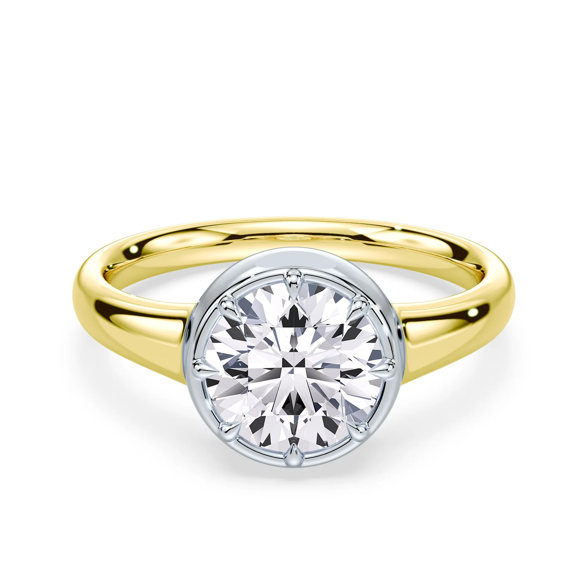Round Cut Button Back Ring