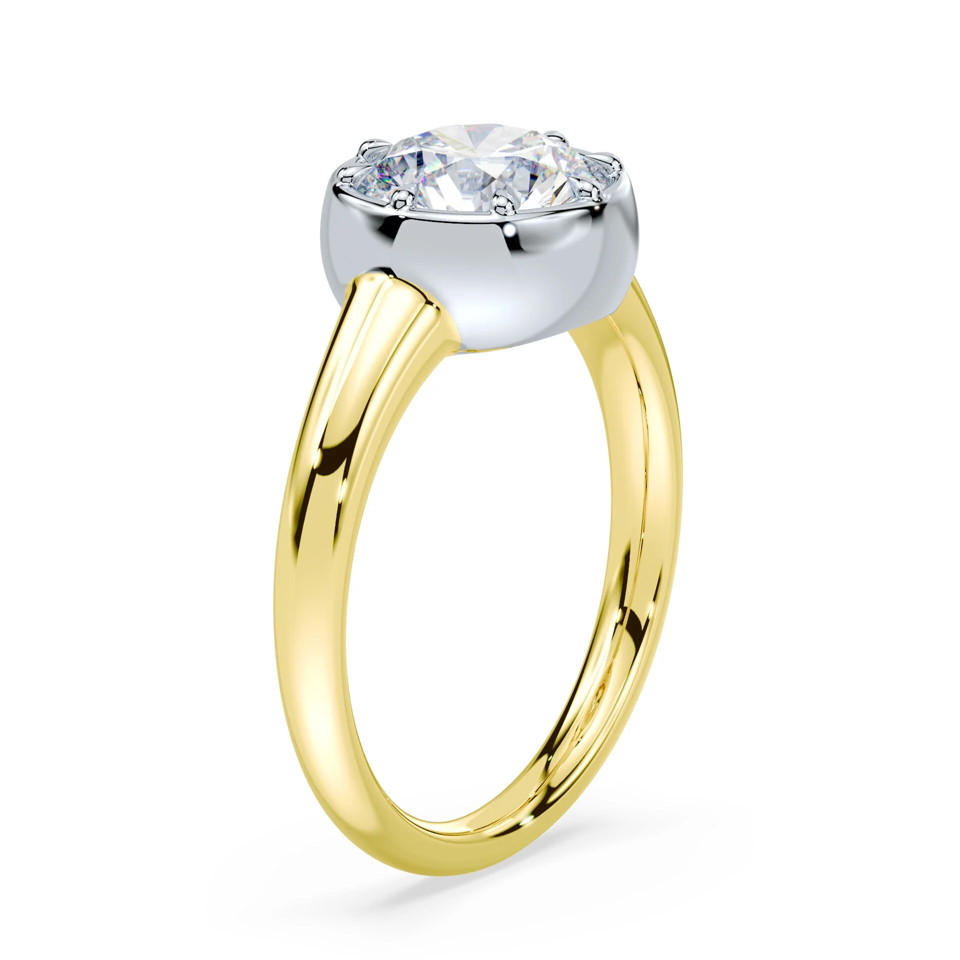 Round Cut Button Back Ring - Image 2