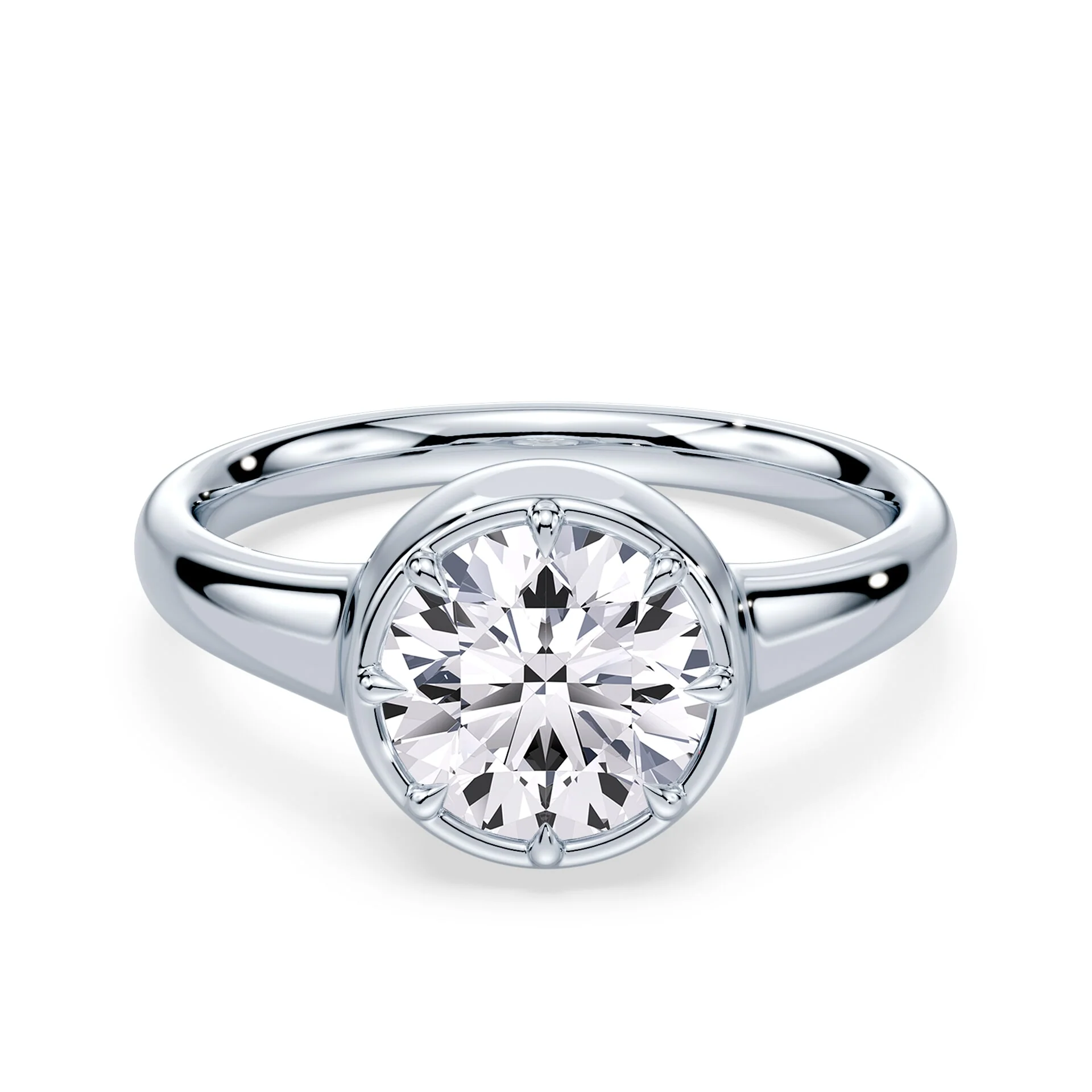 Round Cut Button Back Ring