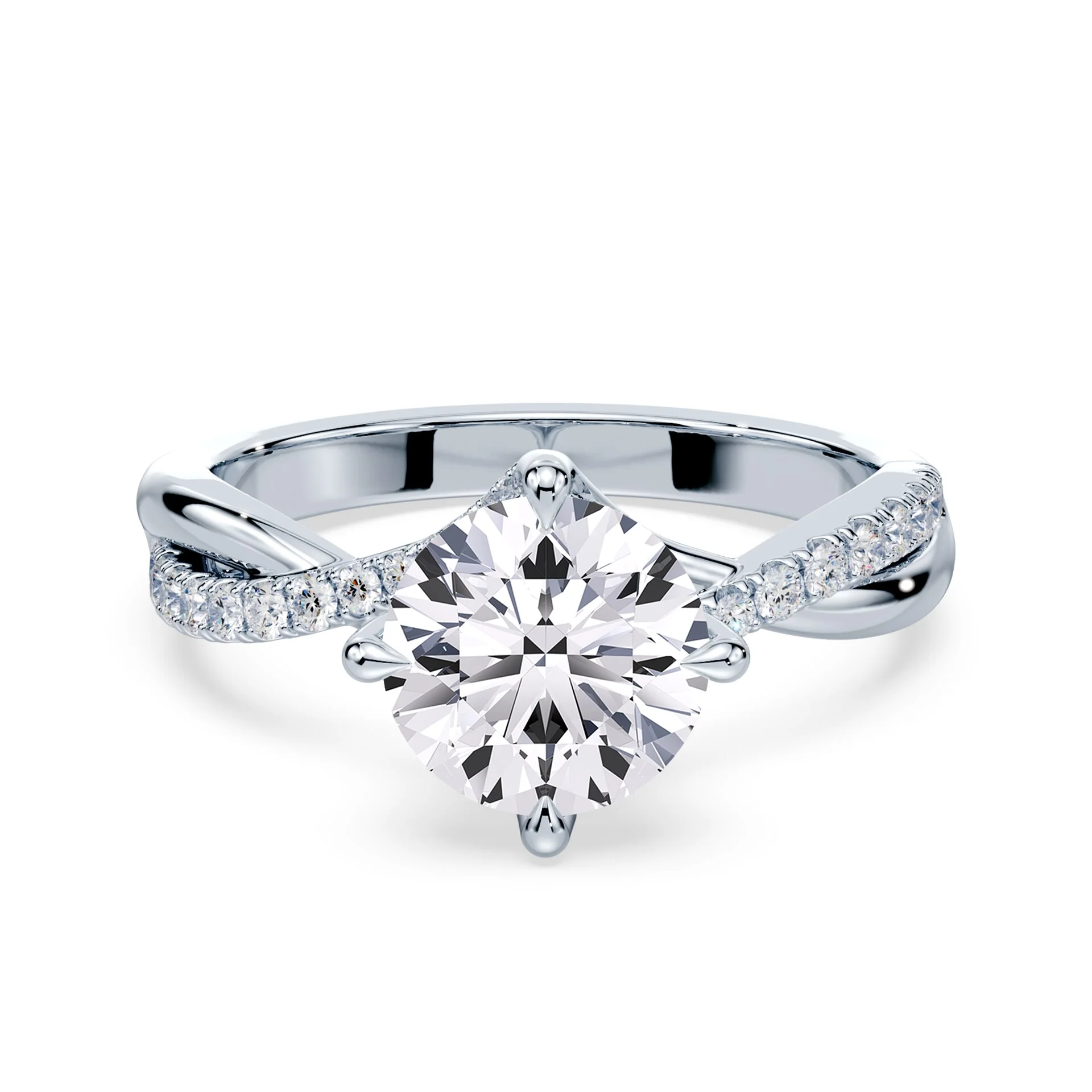 Round Pave Twist Ring