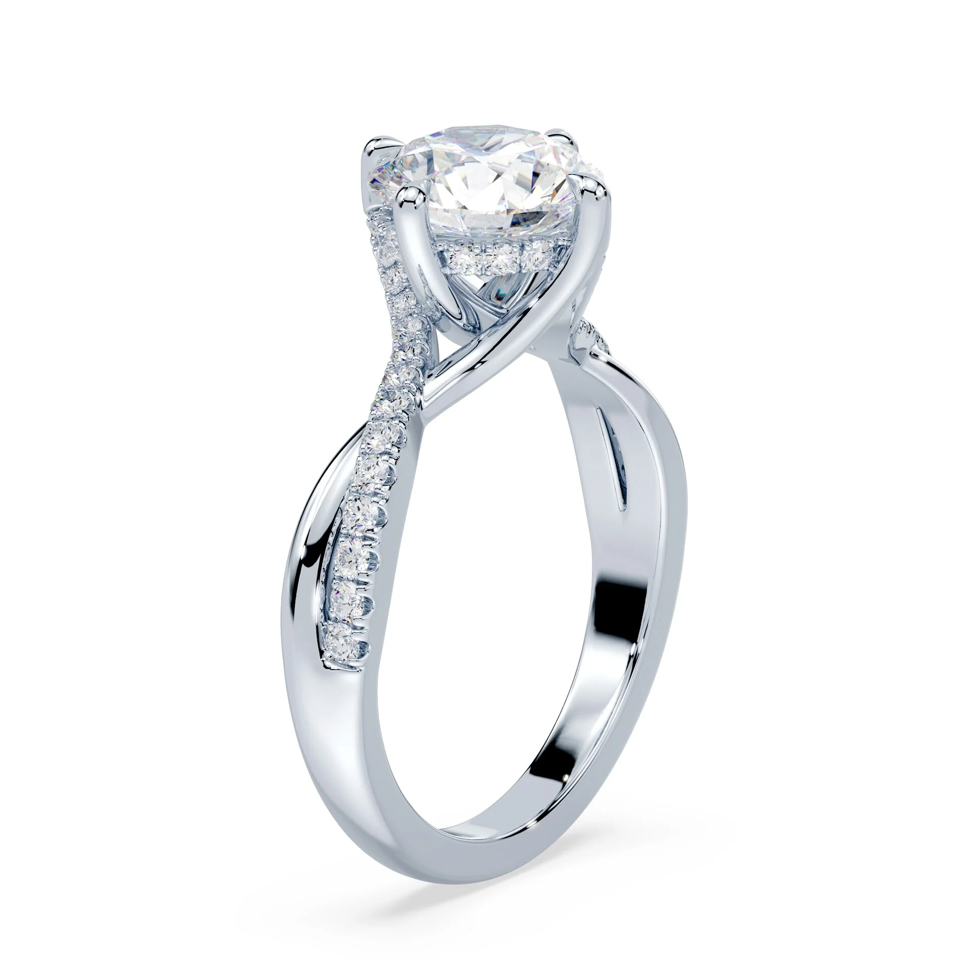 Round Pave Twist Ring - Image 2