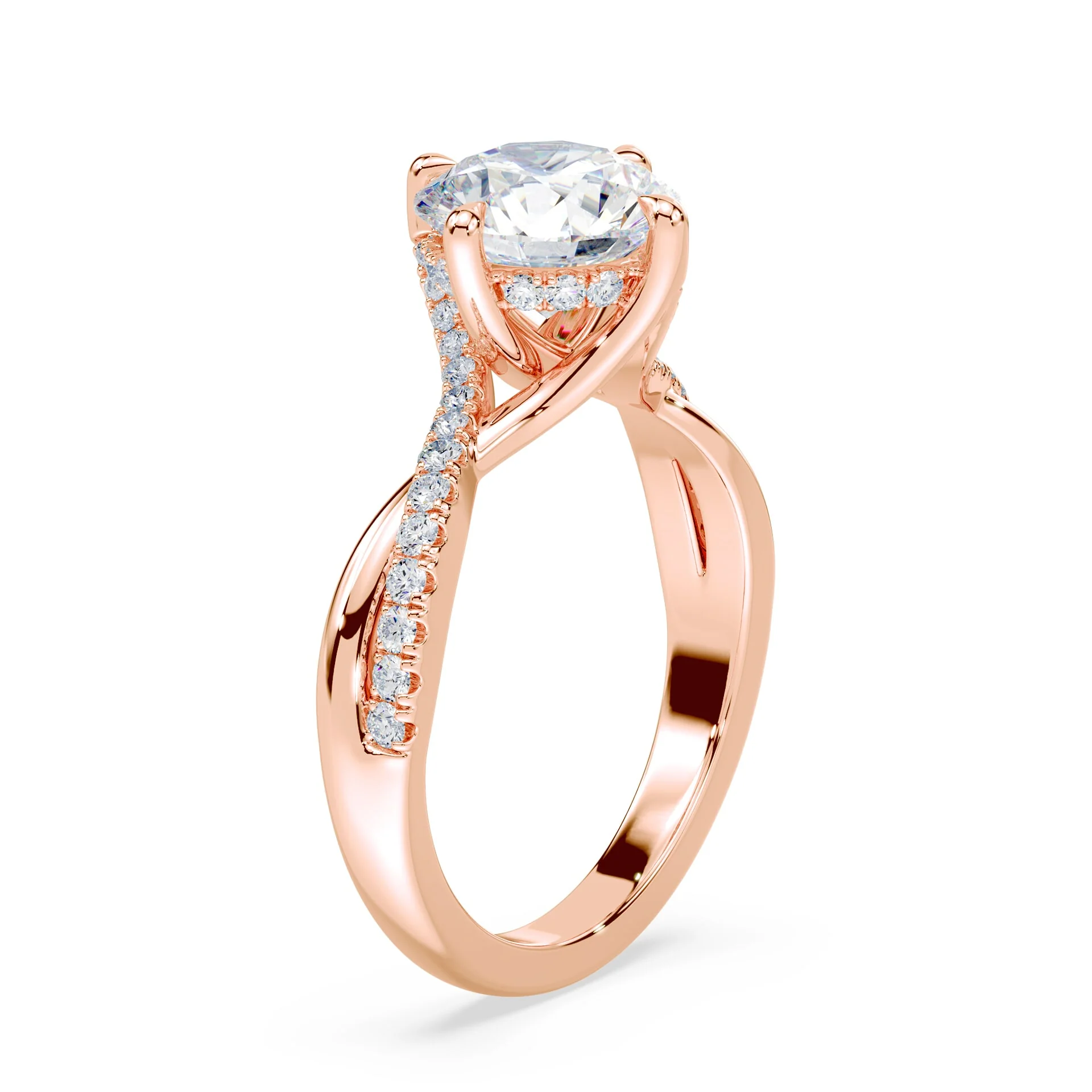 Round Pave Twist Ring - Image 2