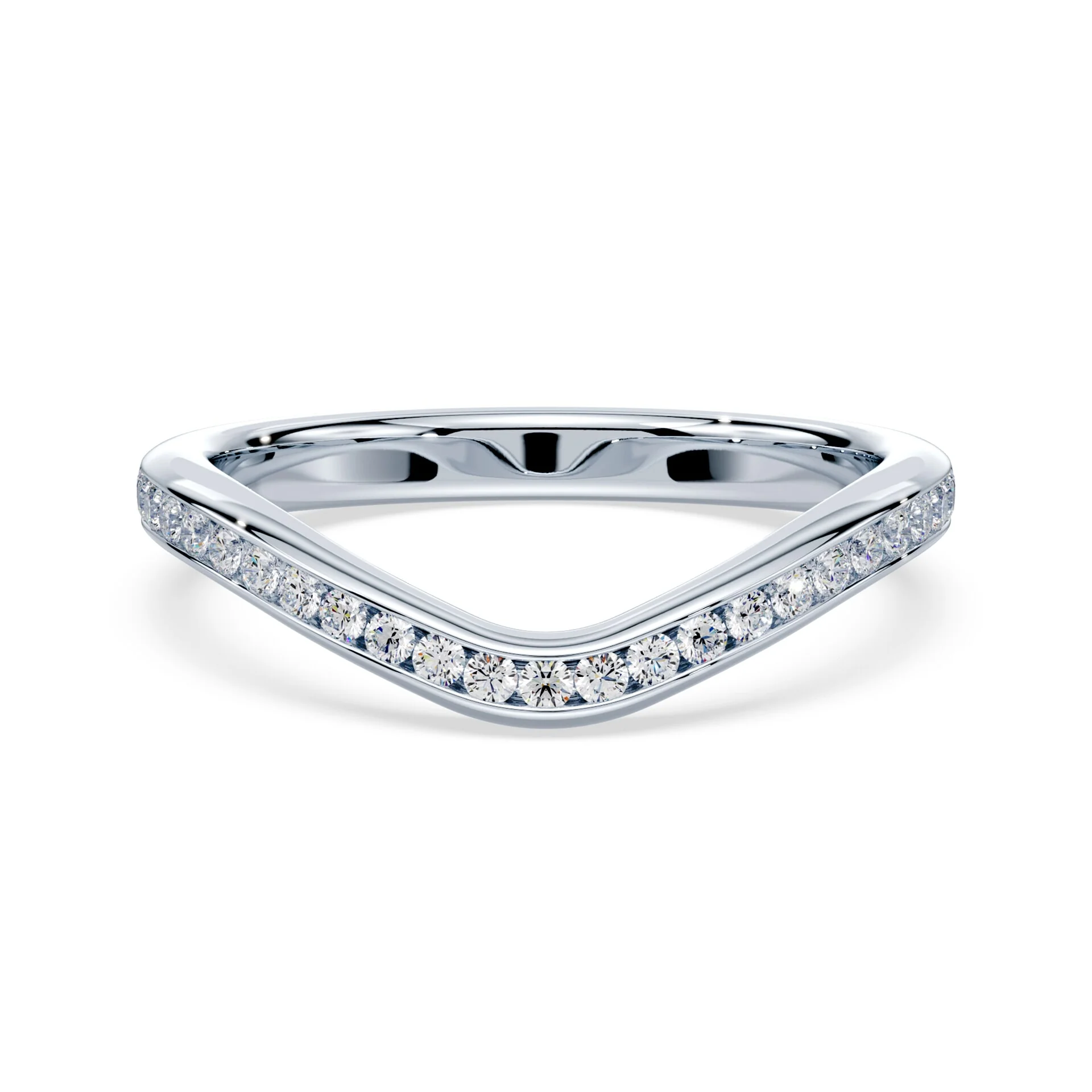 Channel Set Diamond Contour Band