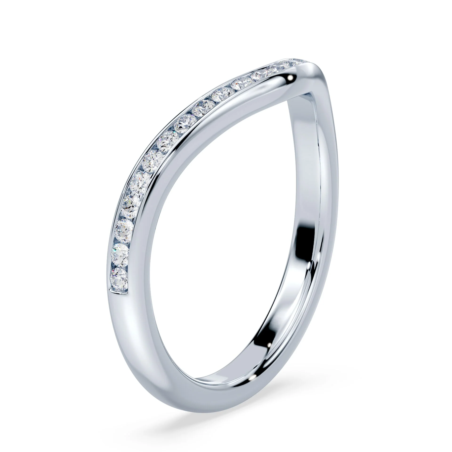 Channel Set Diamond Contour Band - Image 2