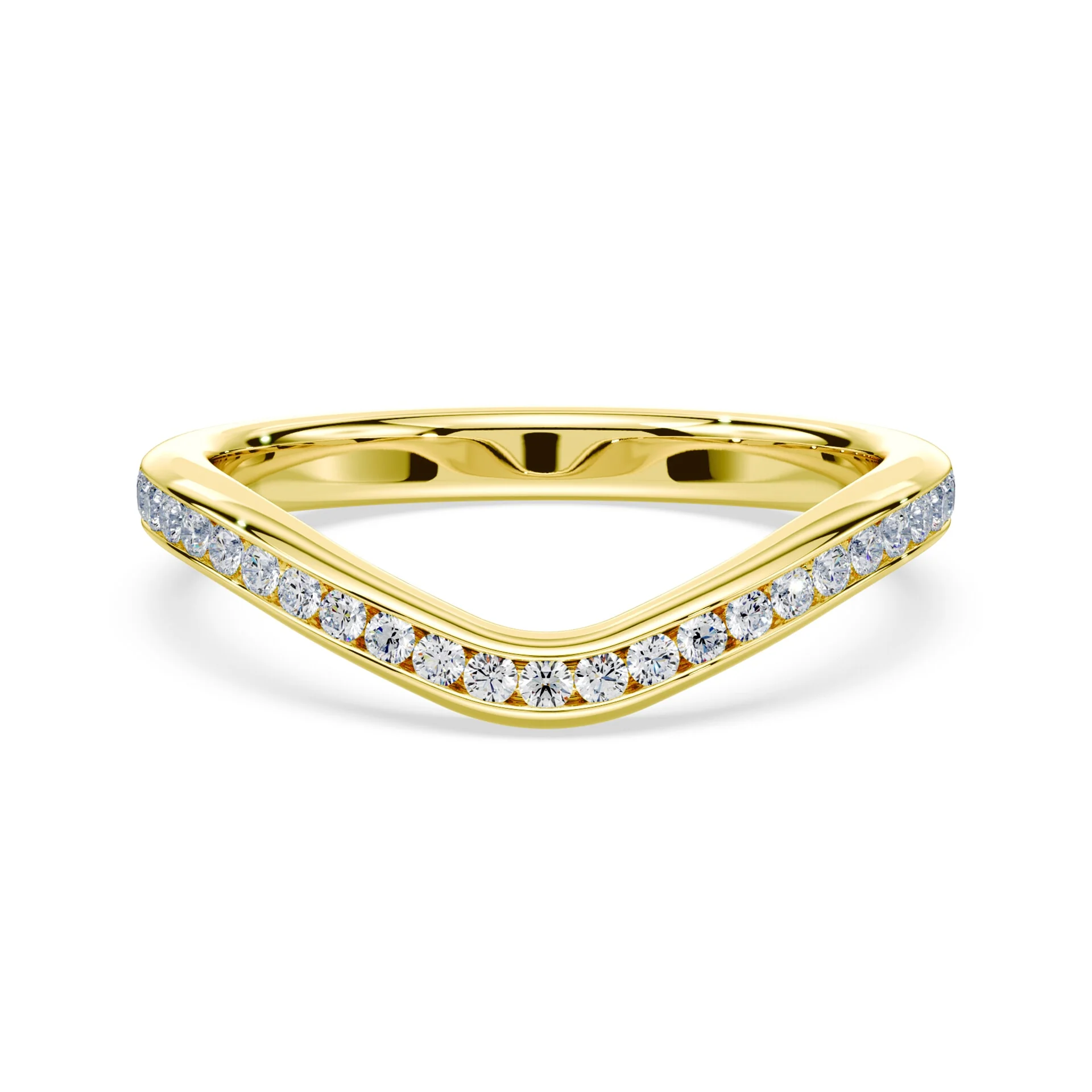 Channel Set Diamond Contour Band