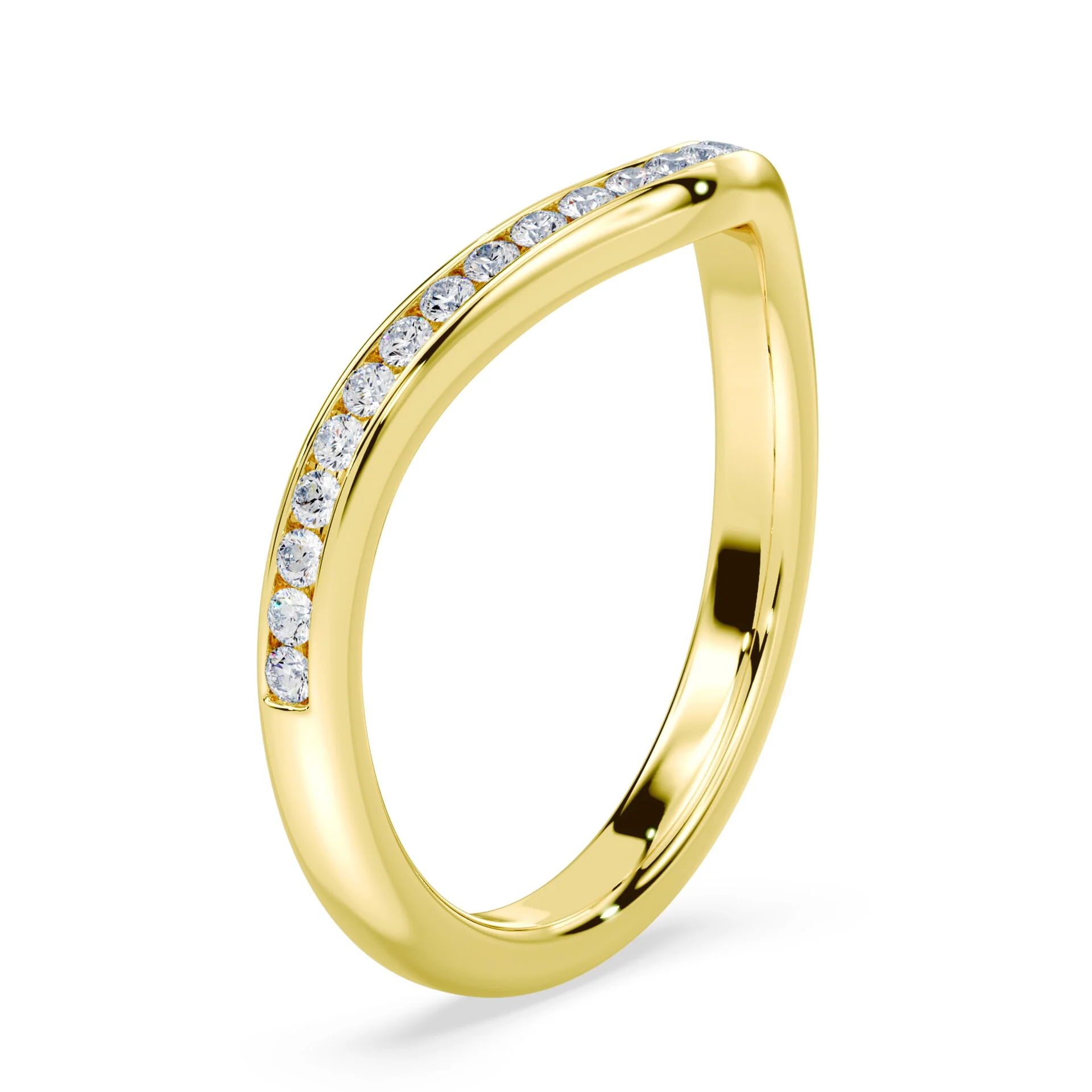 Channel Set Diamond Contour Band - Image 2