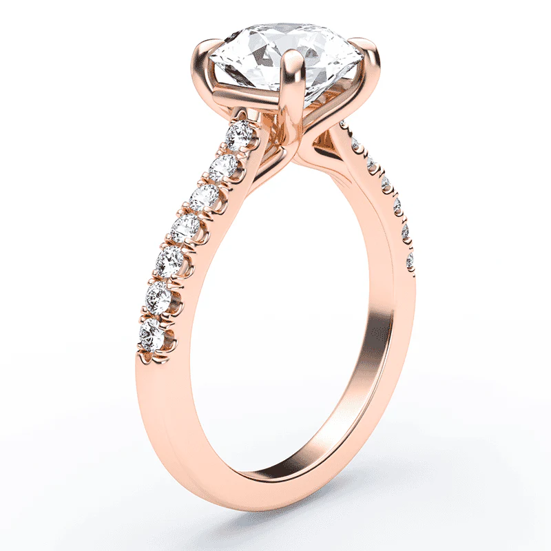 Cathedral Pave Engagement Ring - Image 2