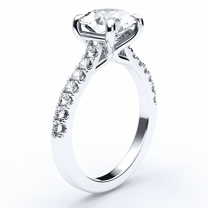 Cathedral Pave Engagement Ring - Image 2