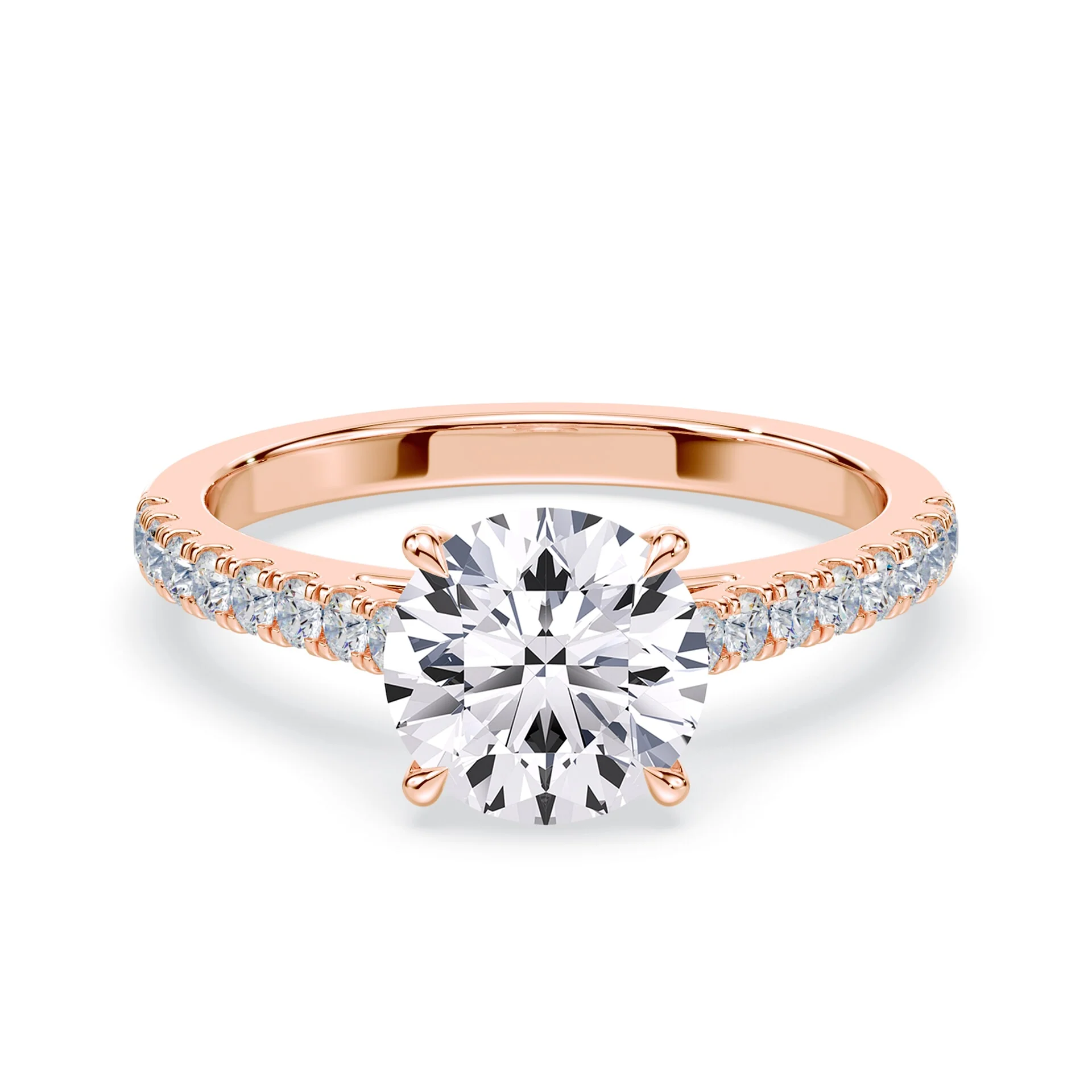 Sleek Pave Cathedral Engagement Ring