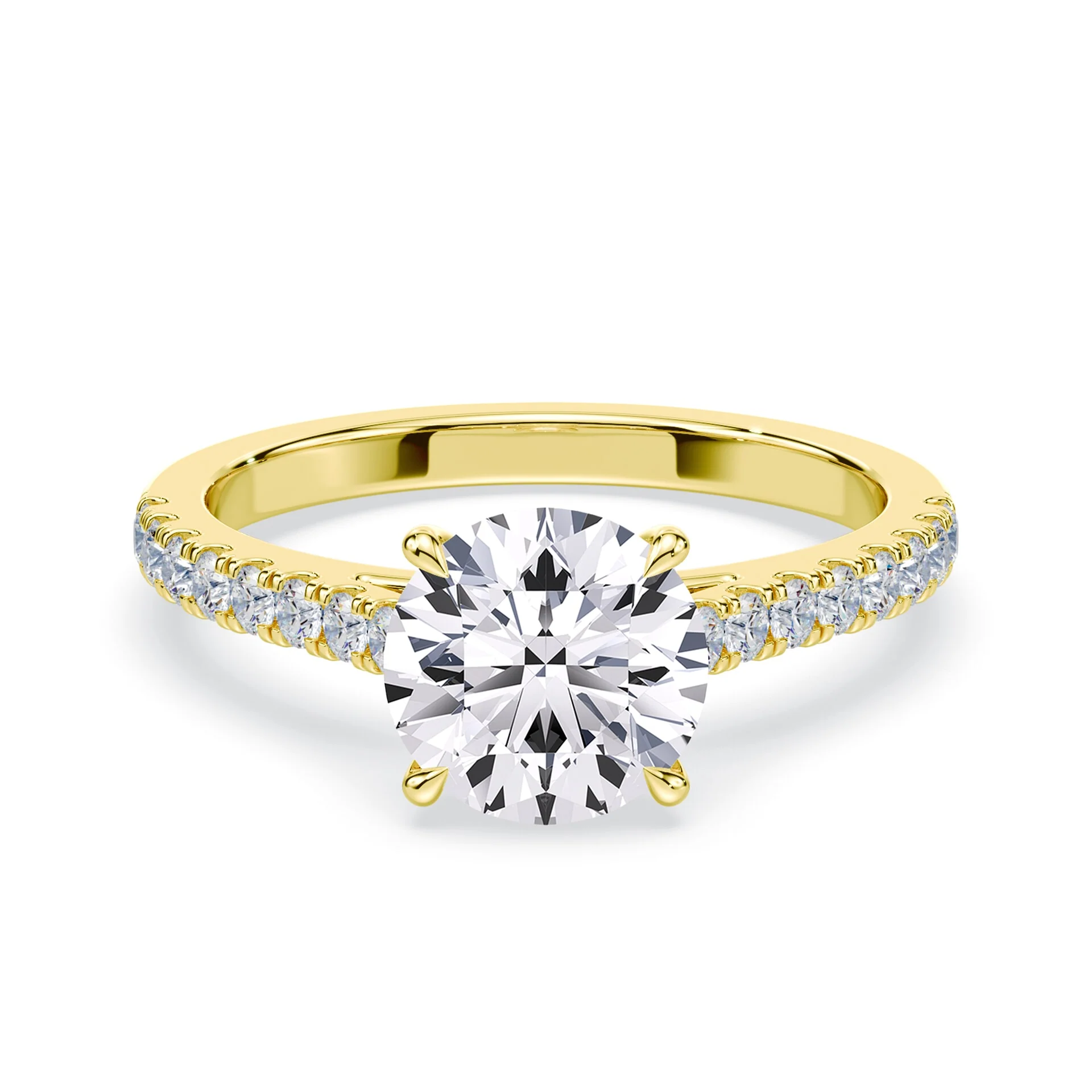 Sleek Pave Cathedral Engagement Ring