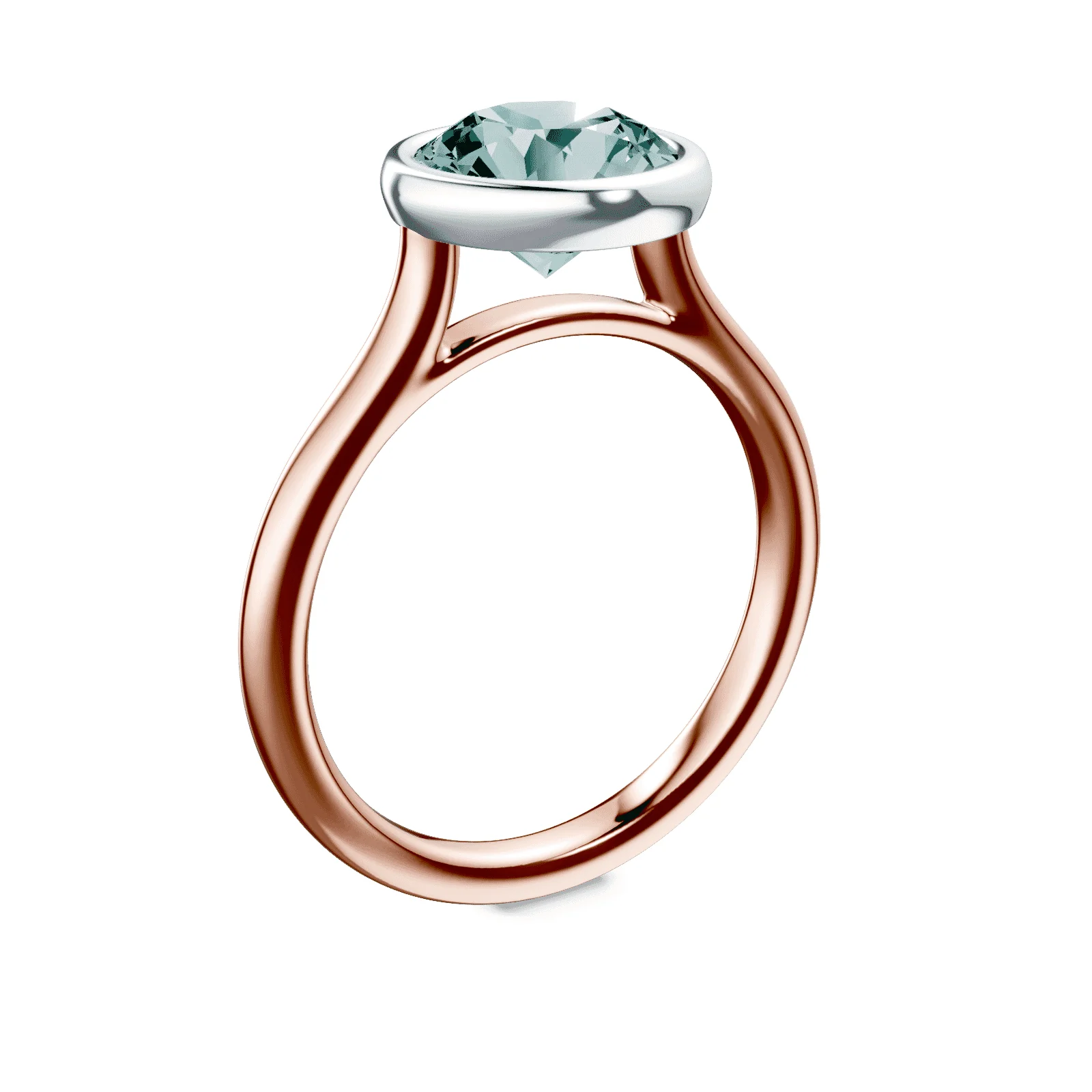 Cathedral Bezel Green Diamond Ring - Image 2