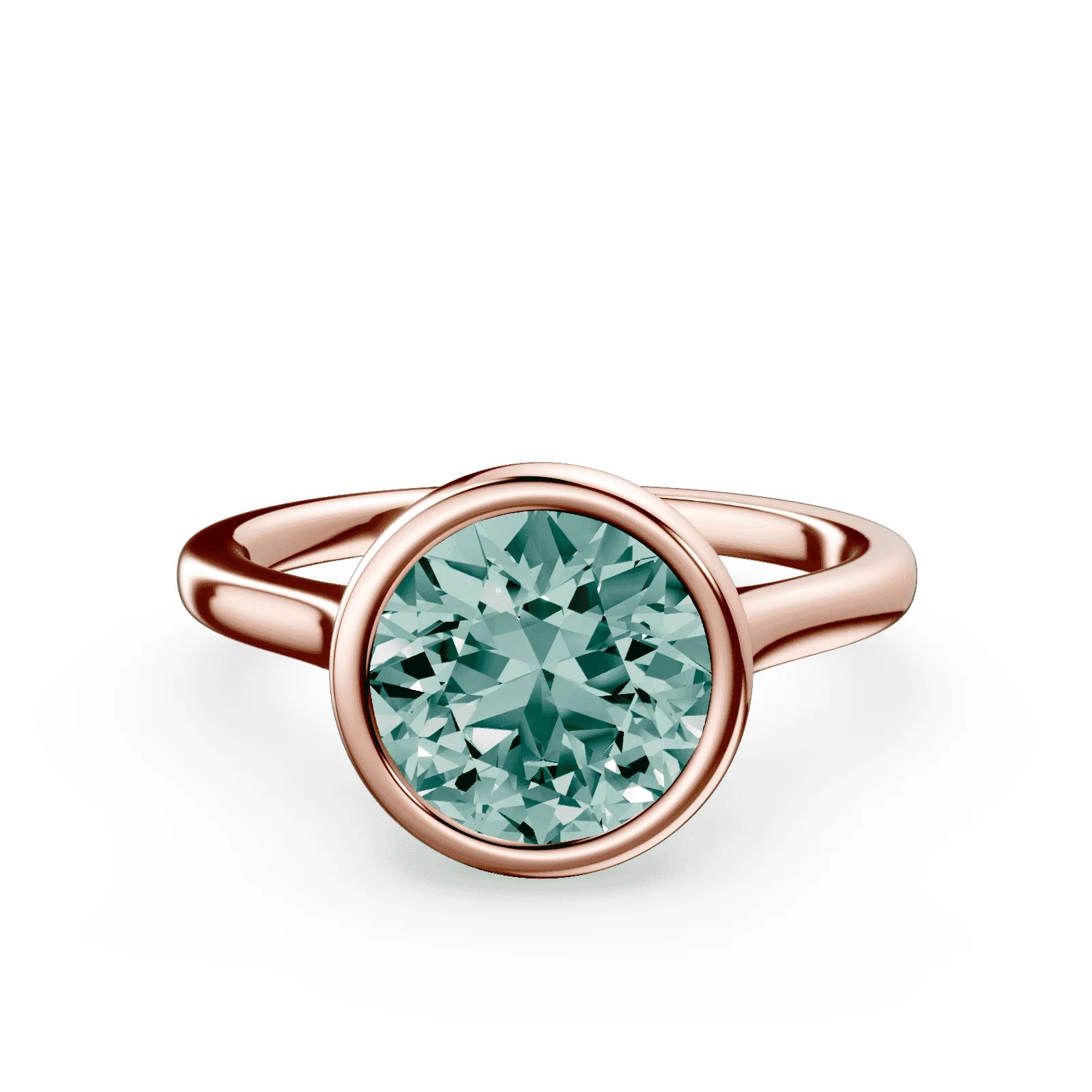 Cathedral Bezel Green Diamond Ring