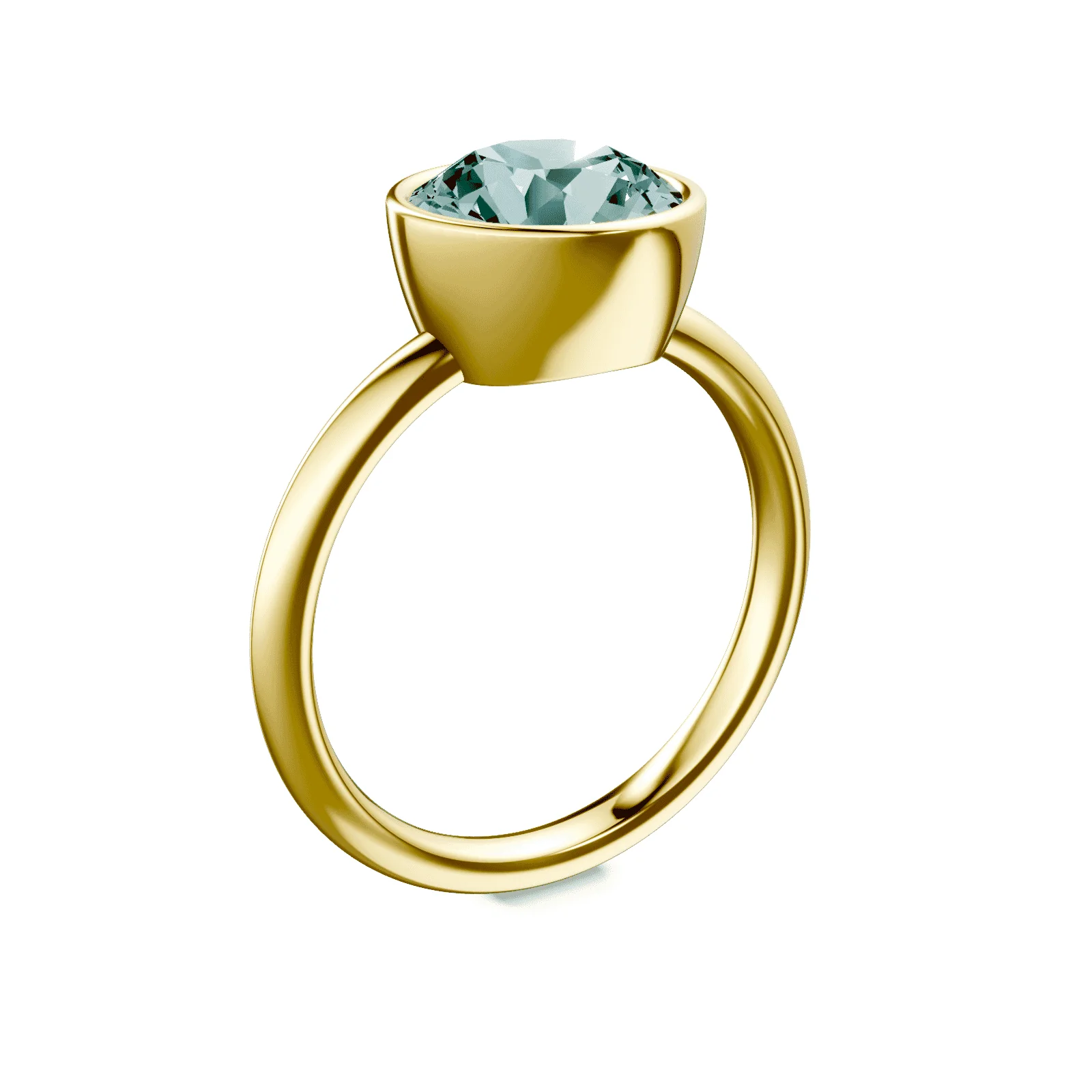 Bezel Green Diamond Ring - Image 2