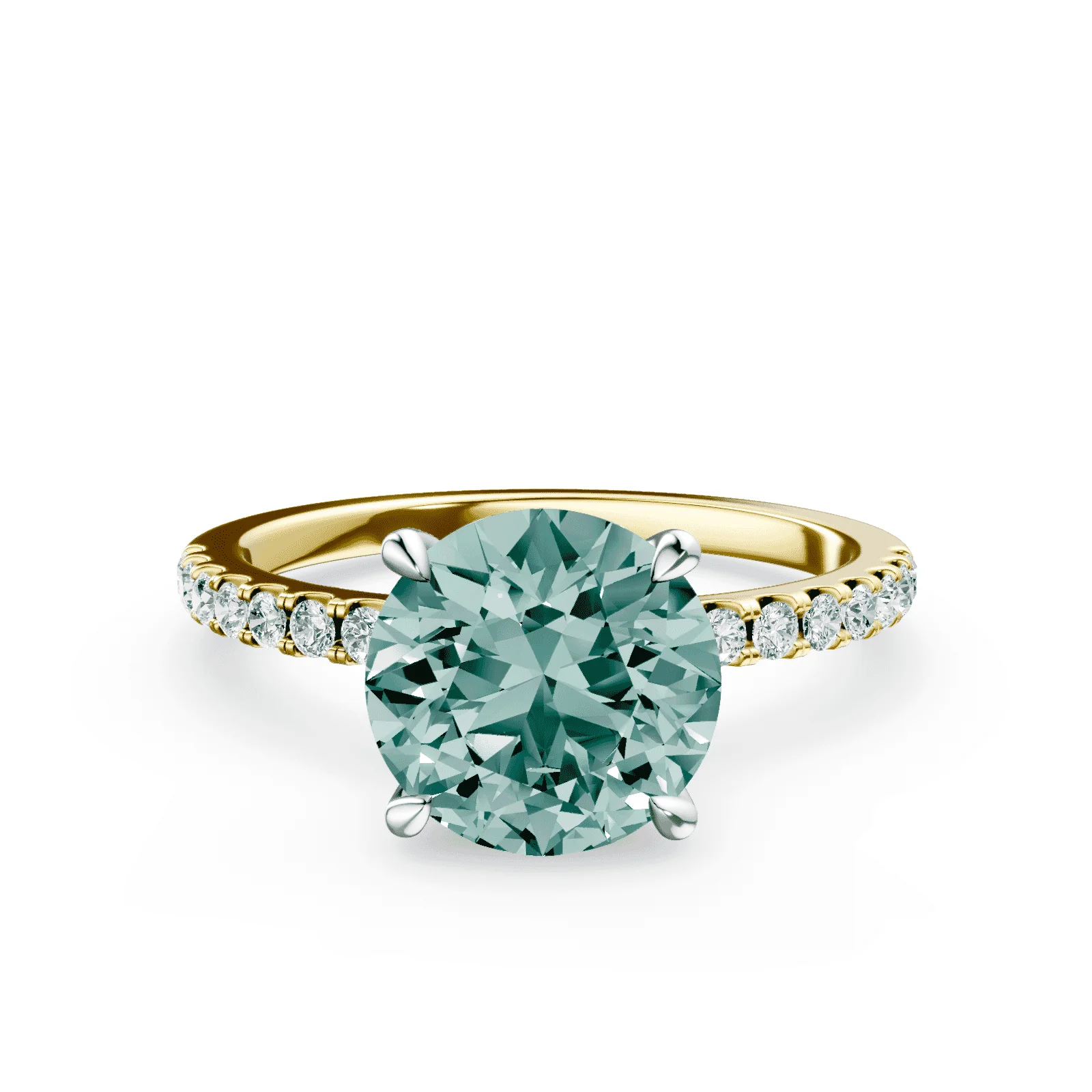 Green Diamond Pave Ring
