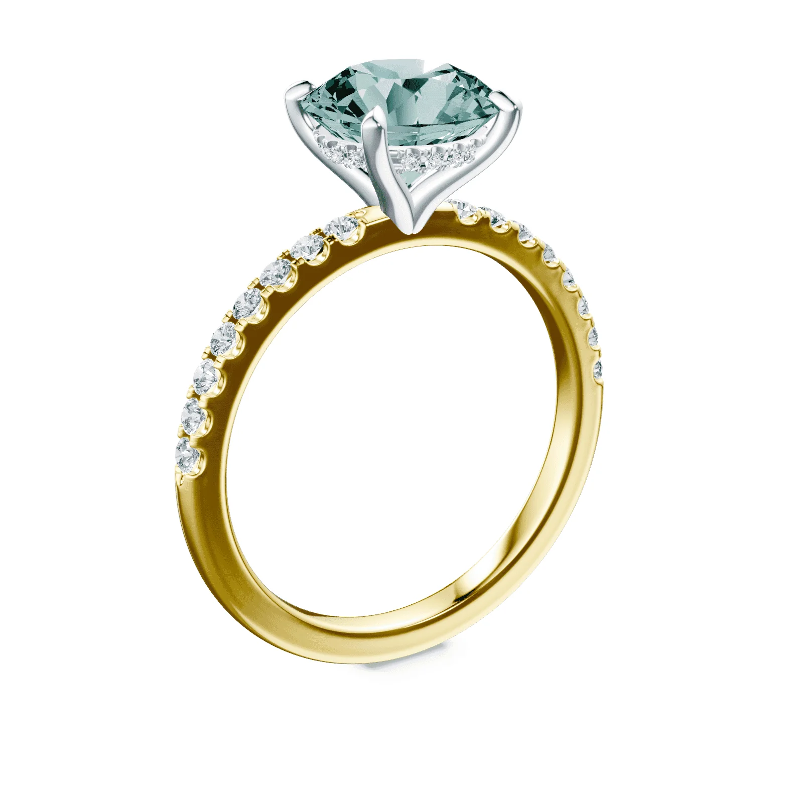 Green Diamond Pave Ring - Image 2