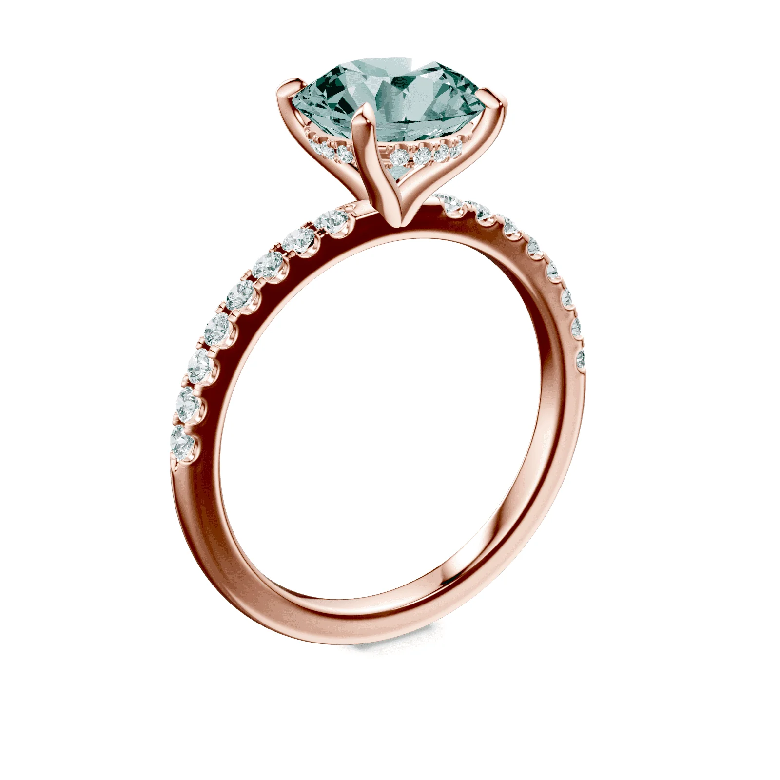 Green Diamond Pave Ring - Image 2