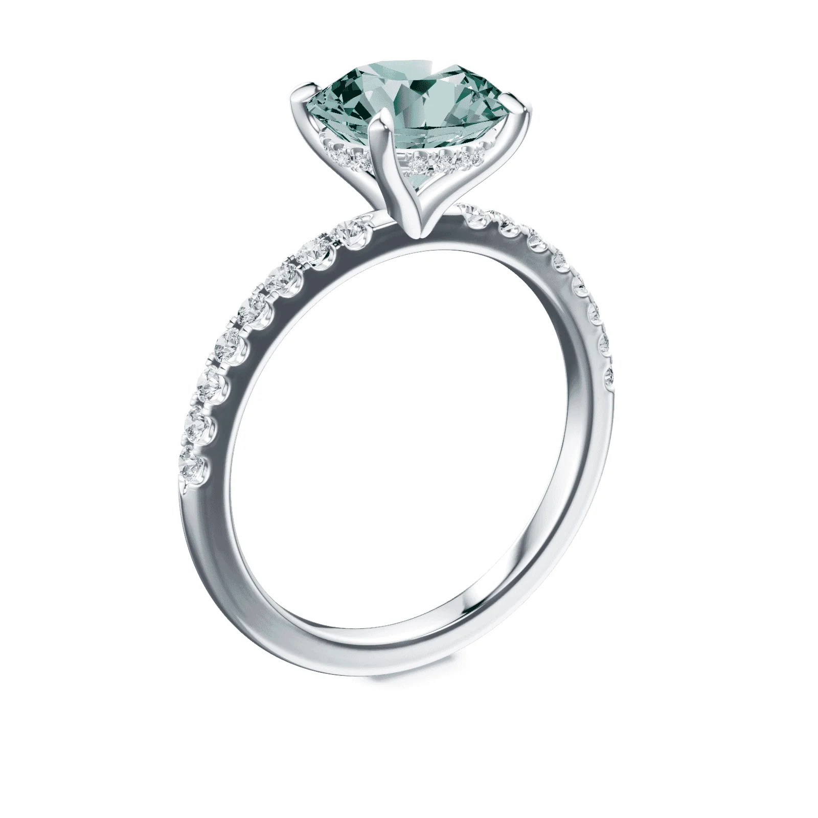 Green Diamond Pave Ring - Image 2
