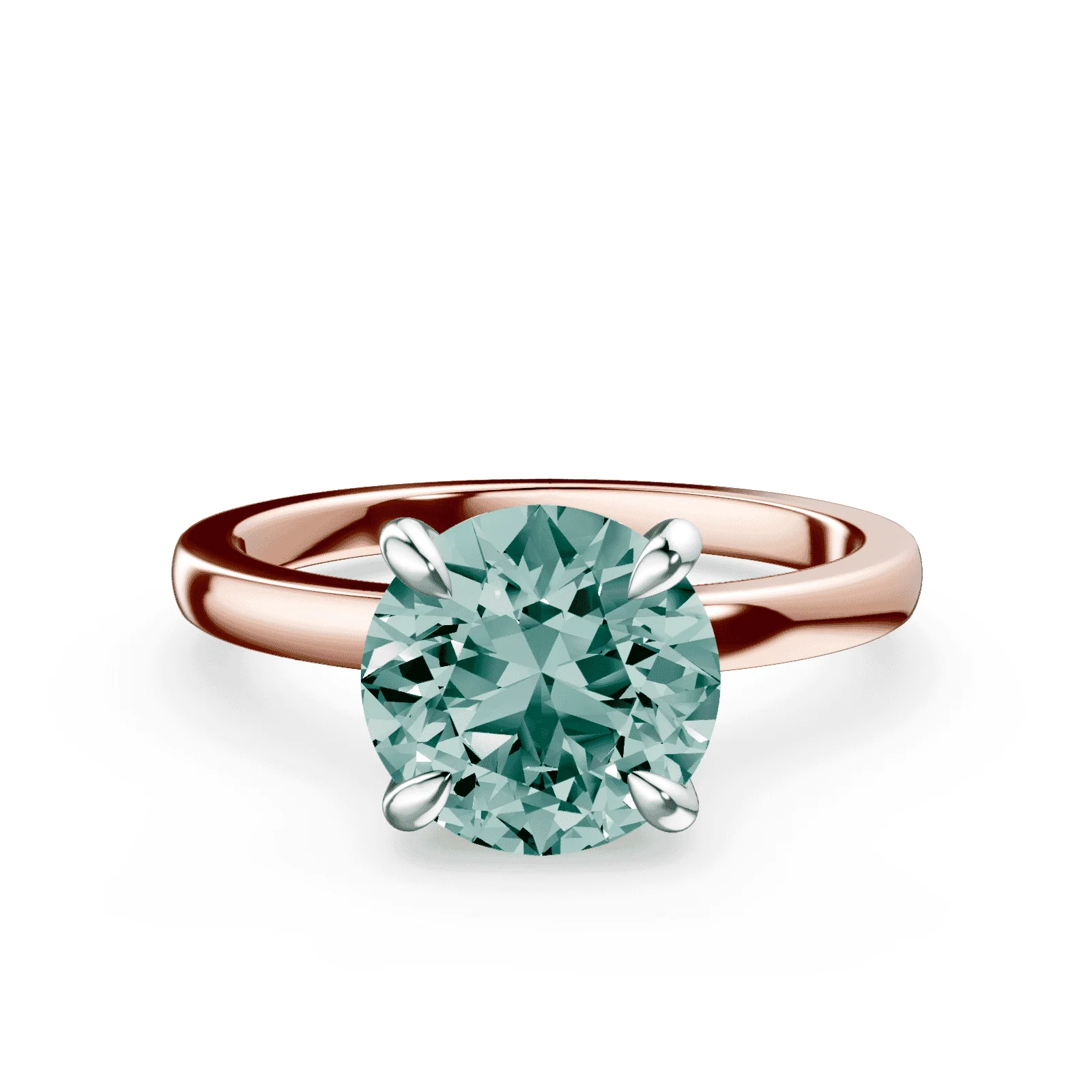Low Profile Green Diamond Ring