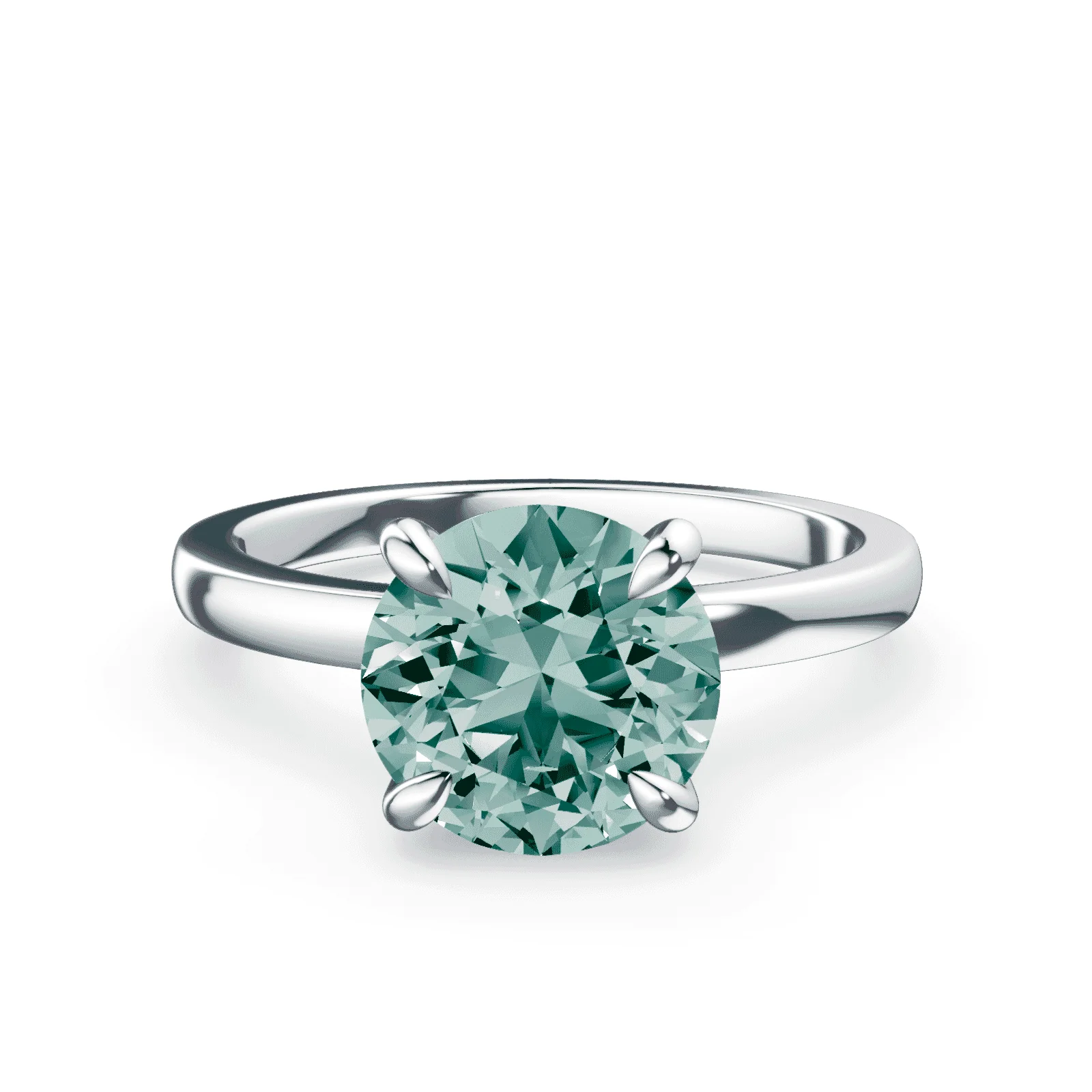 Low Profile Green Diamond Ring