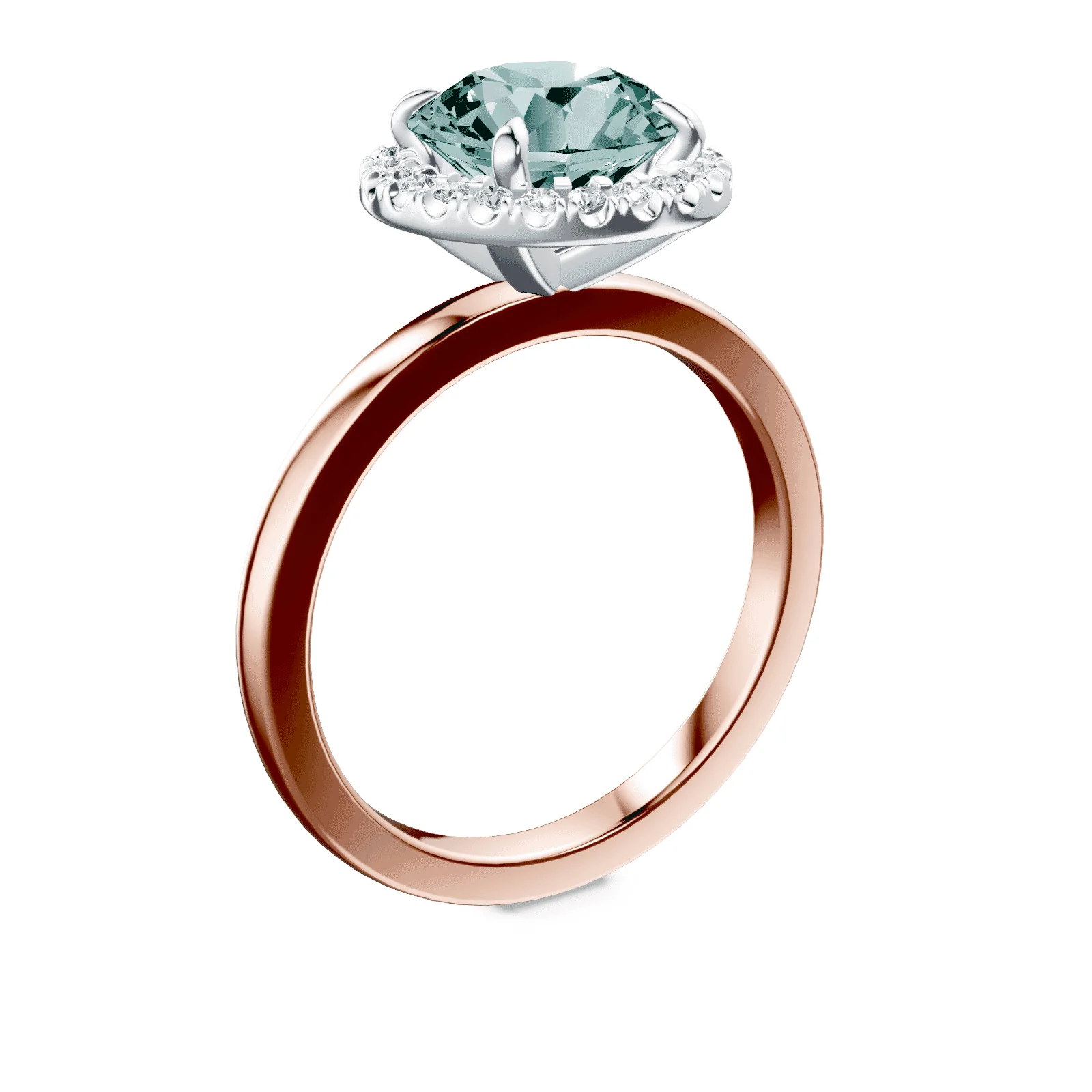 Halo Green Diamond Ring - Image 2