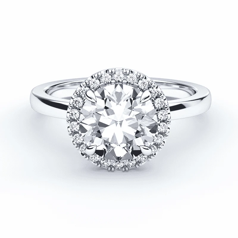 Halo Accented Engagement Ring