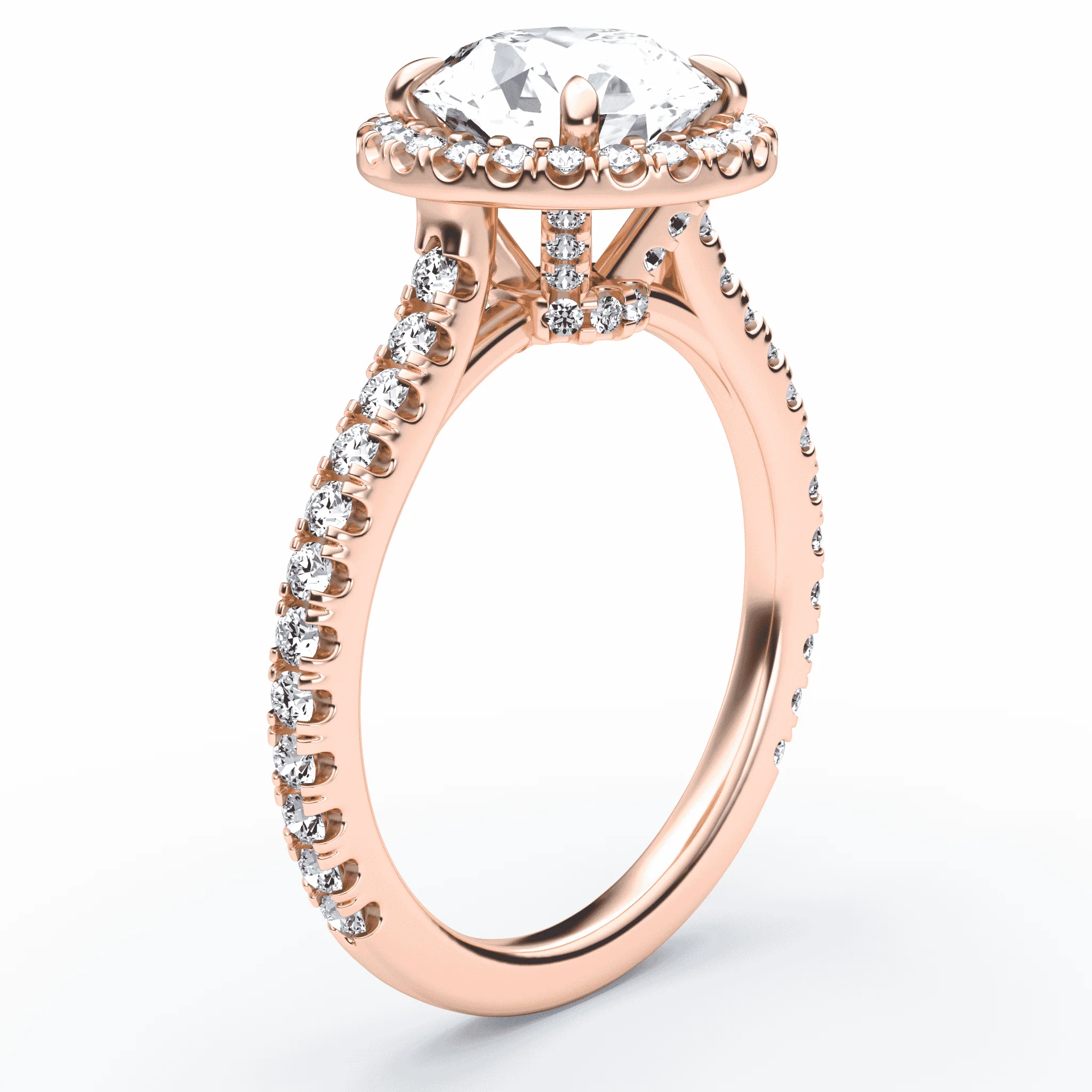 Halo Luxe Pave Engagement Ring - Image 2
