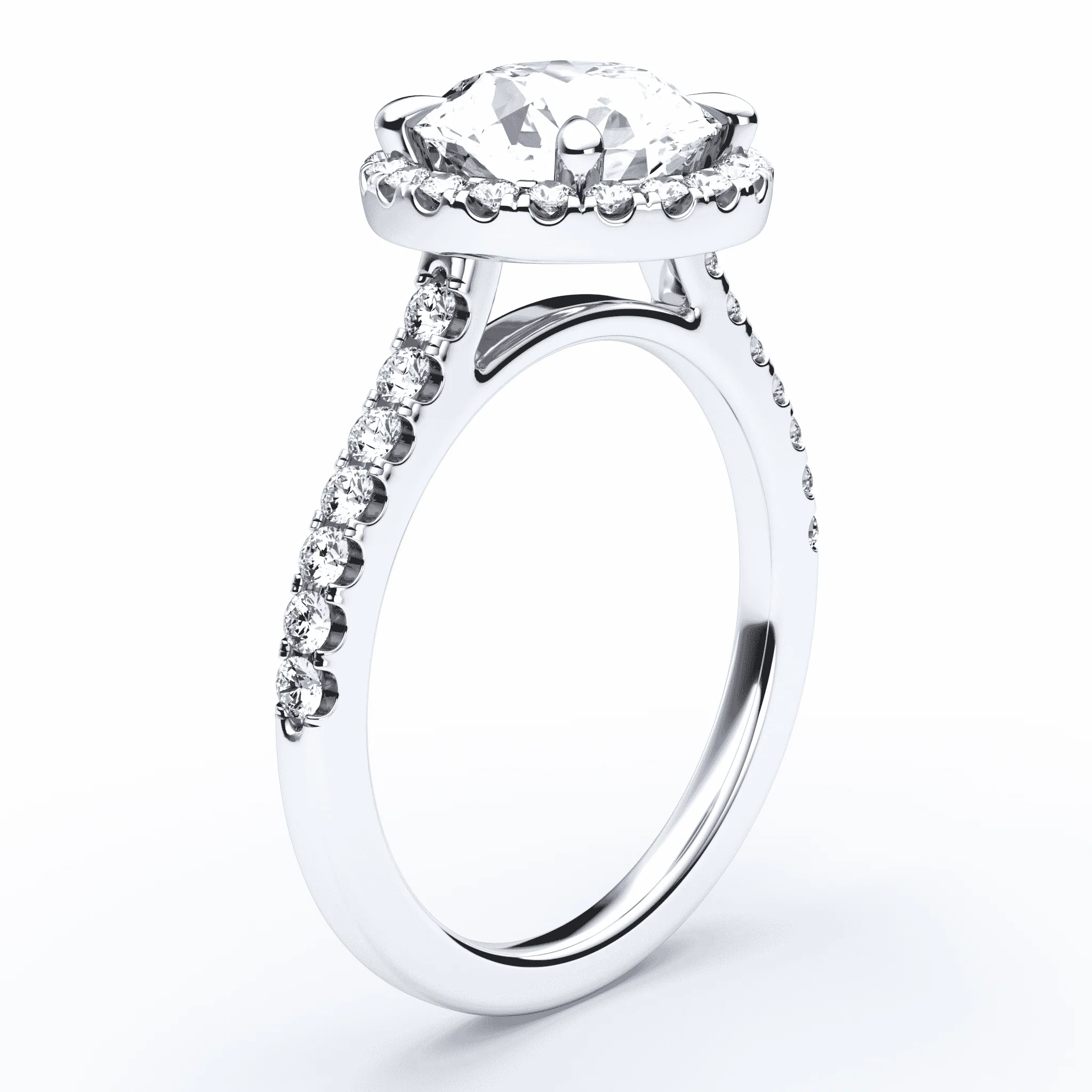 Halo Pave Engagement Ring - Image 2