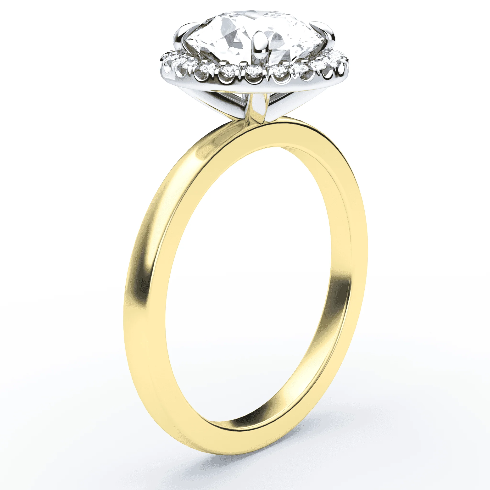Simple Halo Engagement Ring - Image 2