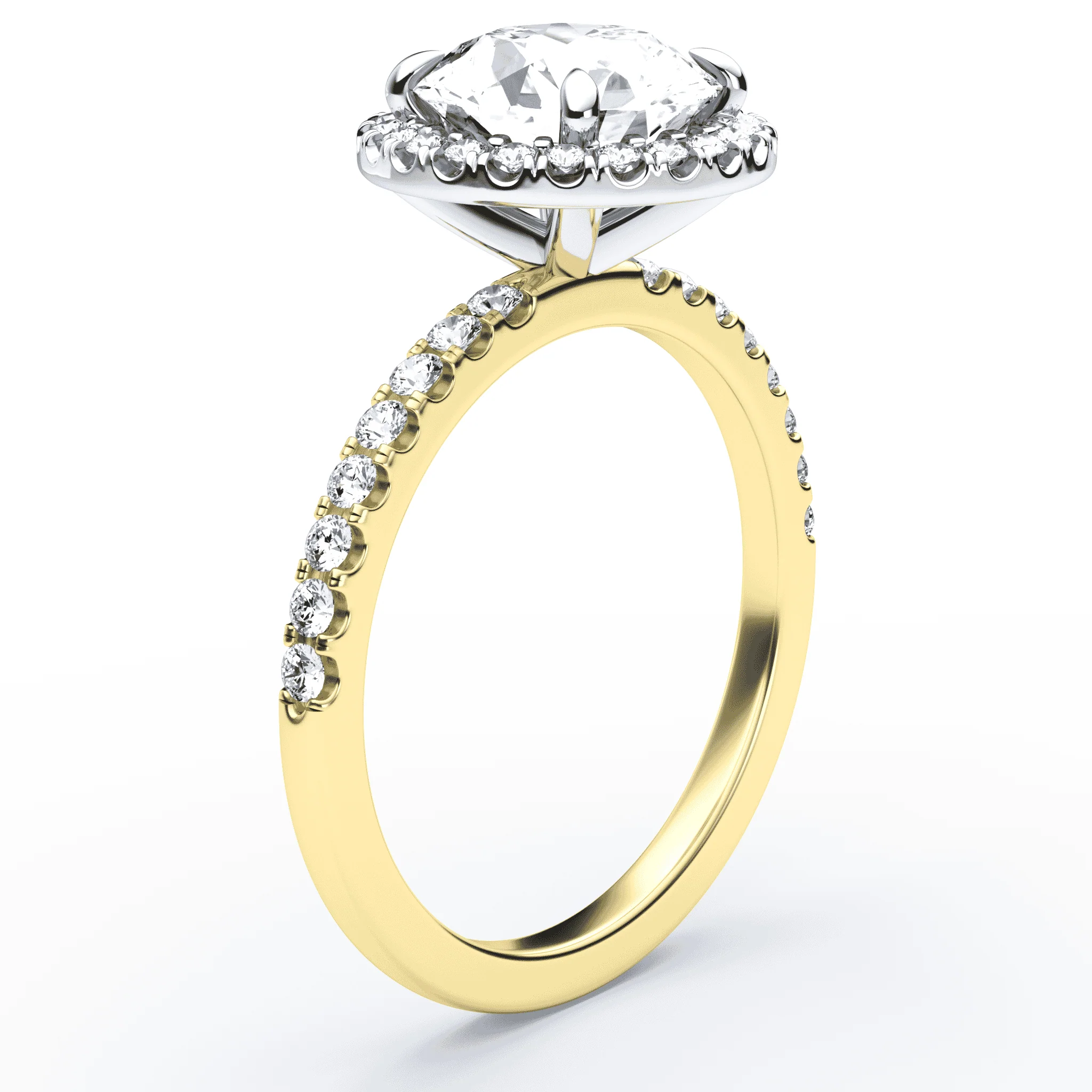 Simple Halo Pave Ring - Image 2