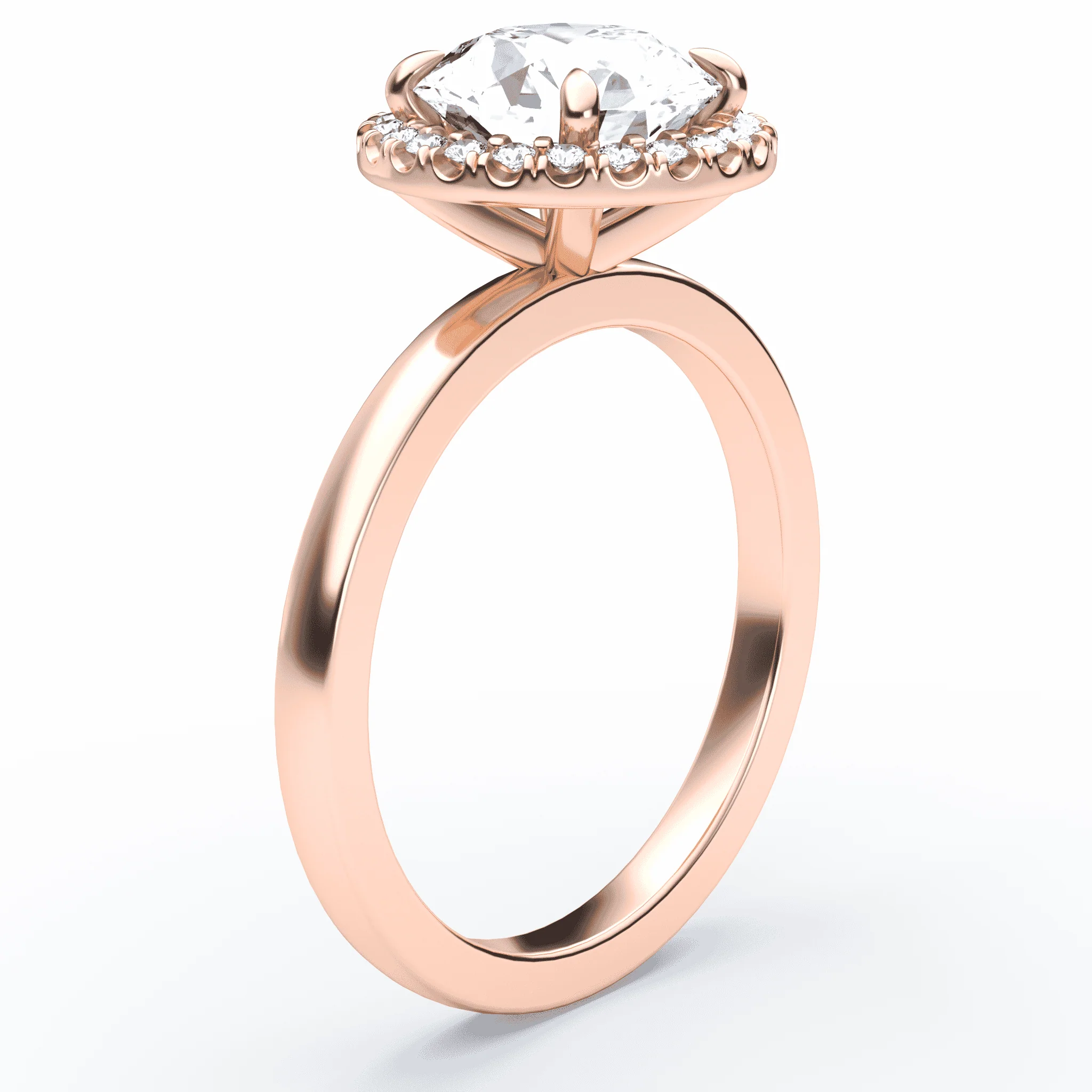 Simple Halo Engagement Ring - Image 2